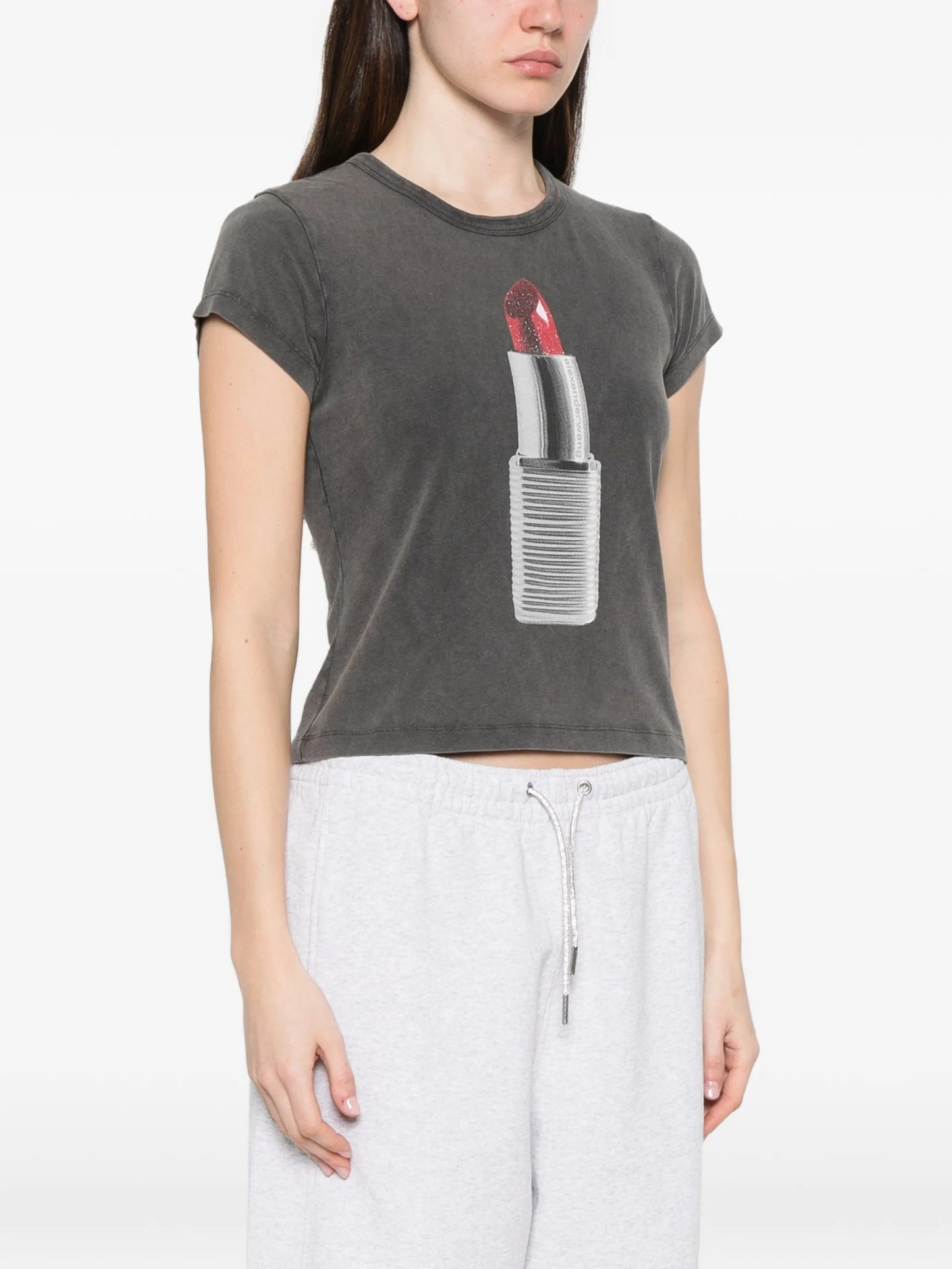 lipstick-print T-shirt