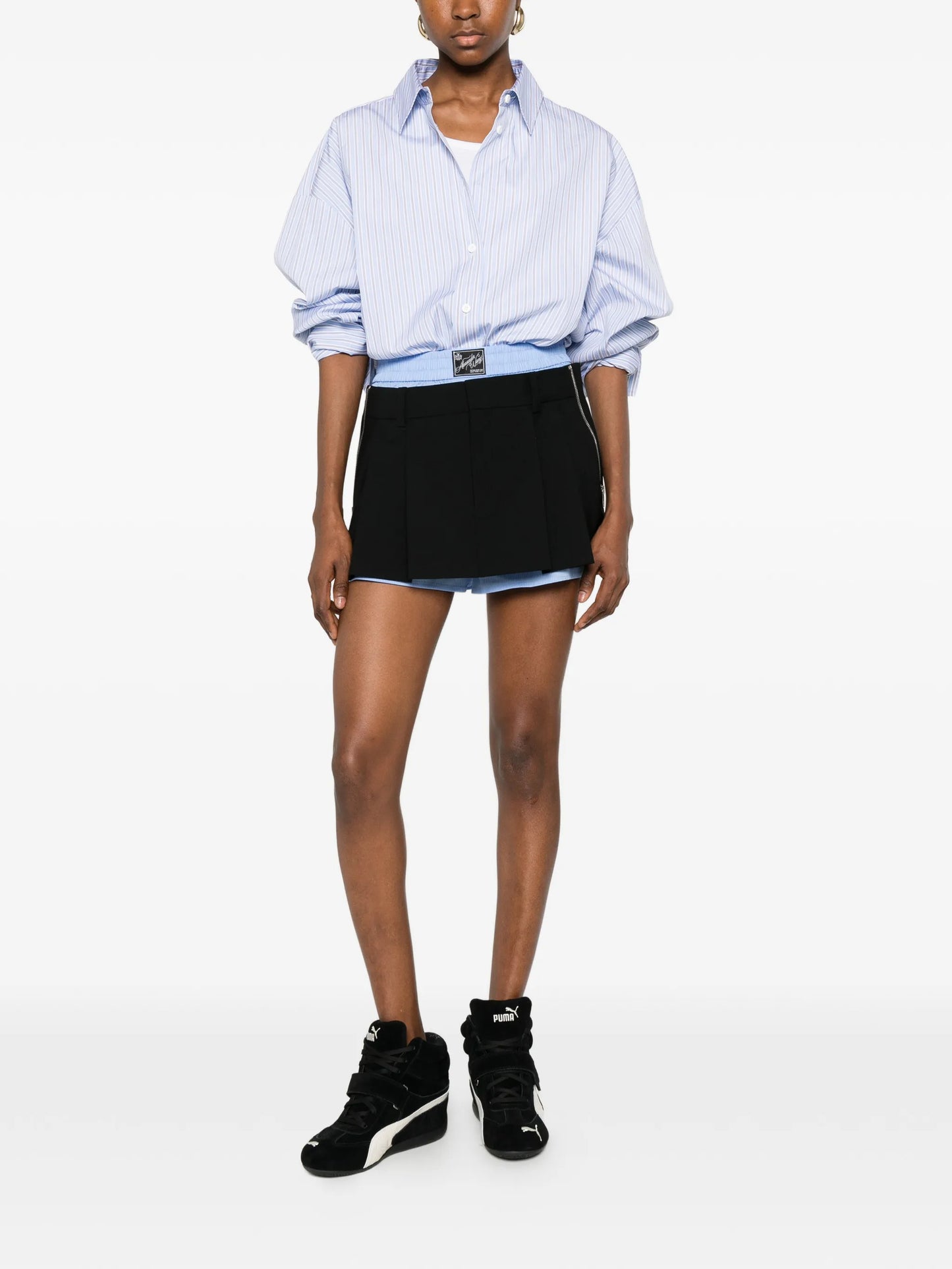 layered pleated skorts