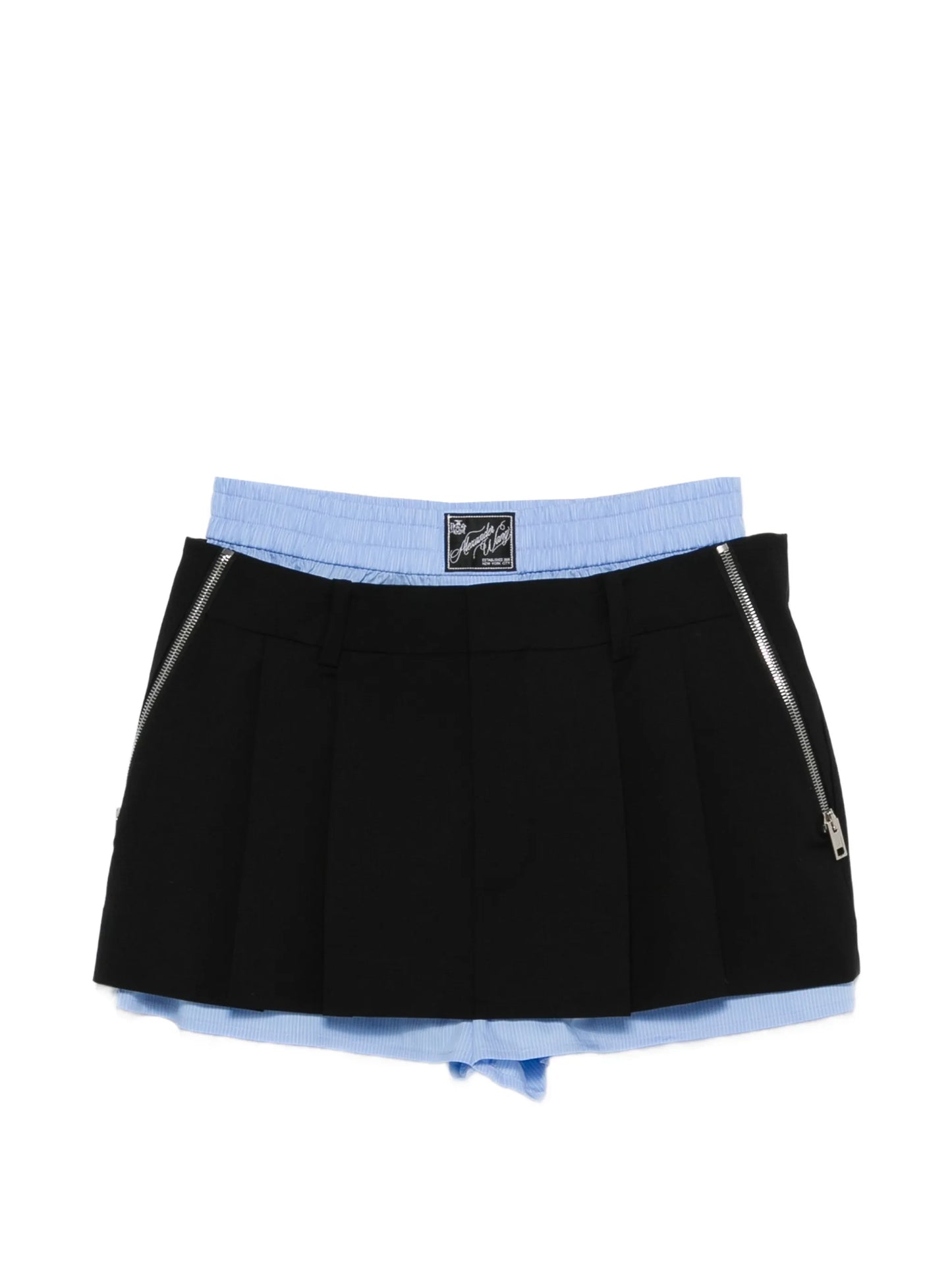 layered pleated skorts