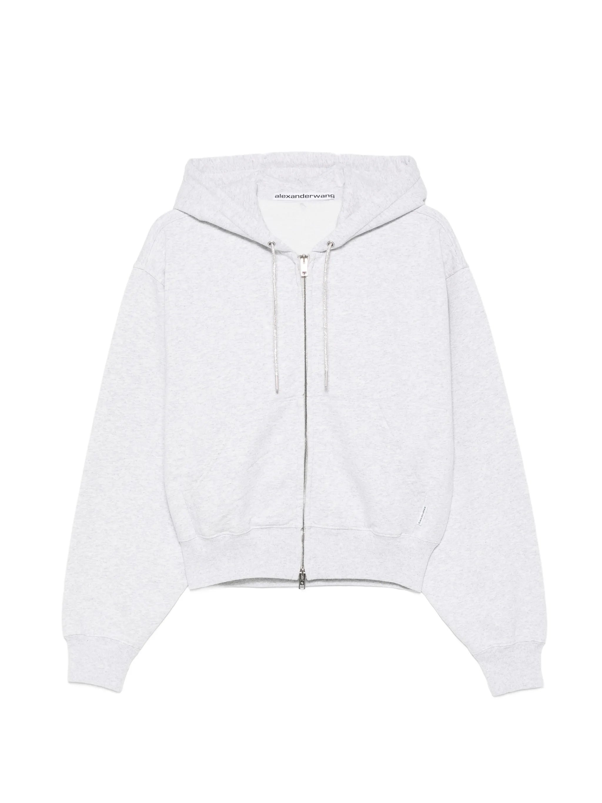 crystal drawcord zip-up hoodie
