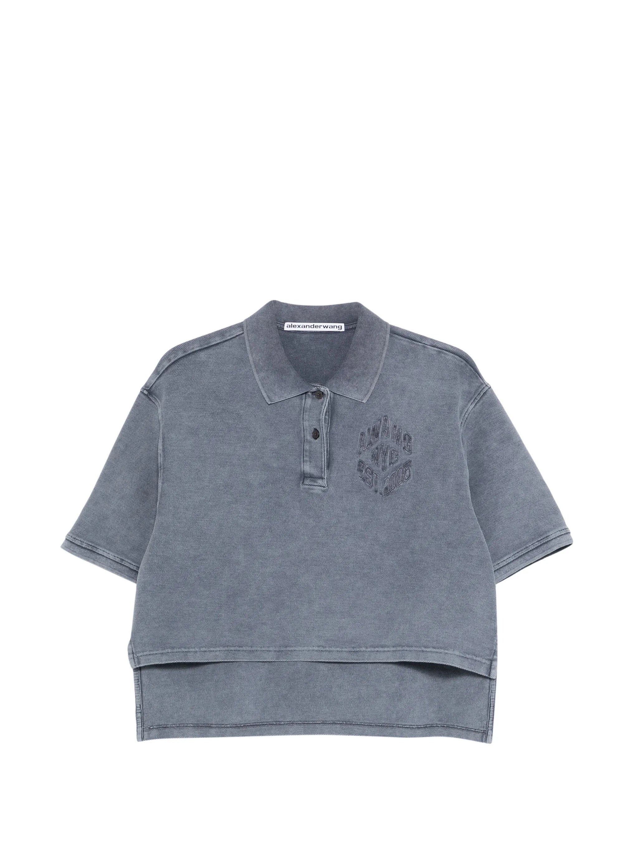 cropped oversized polo shirt