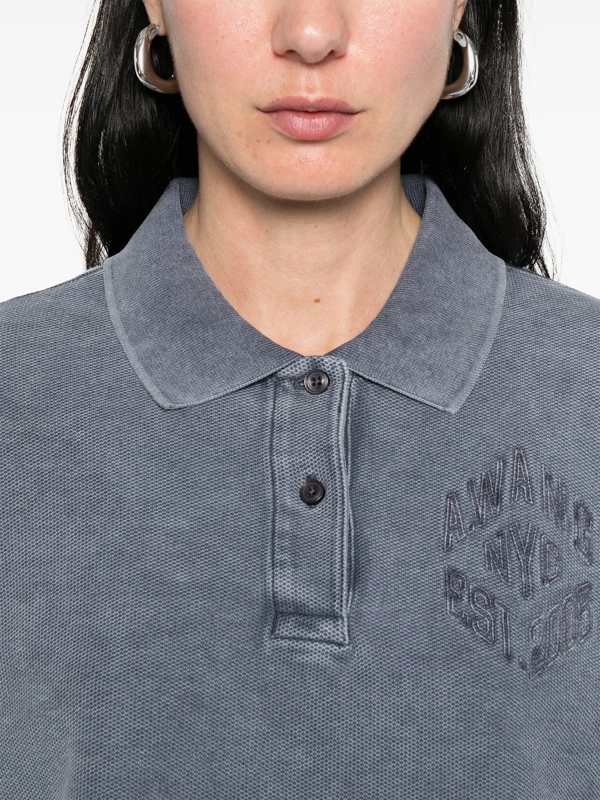 cropped oversized polo