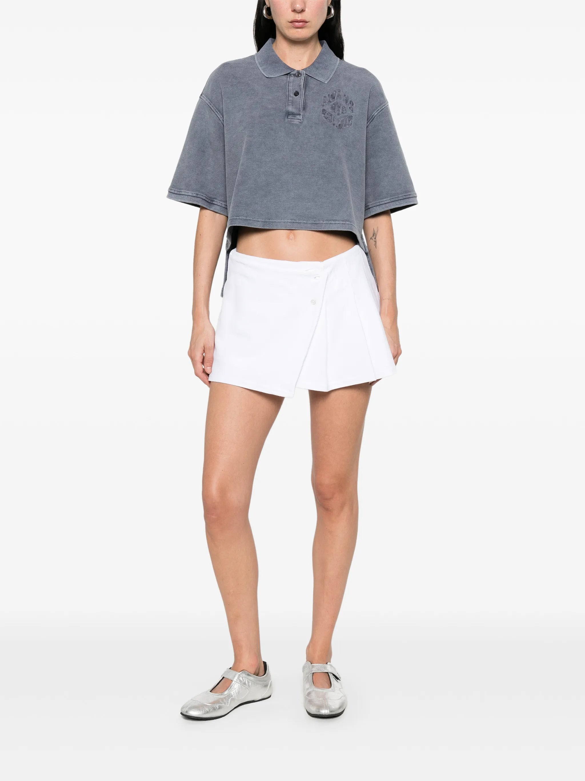 cropped oversized polo