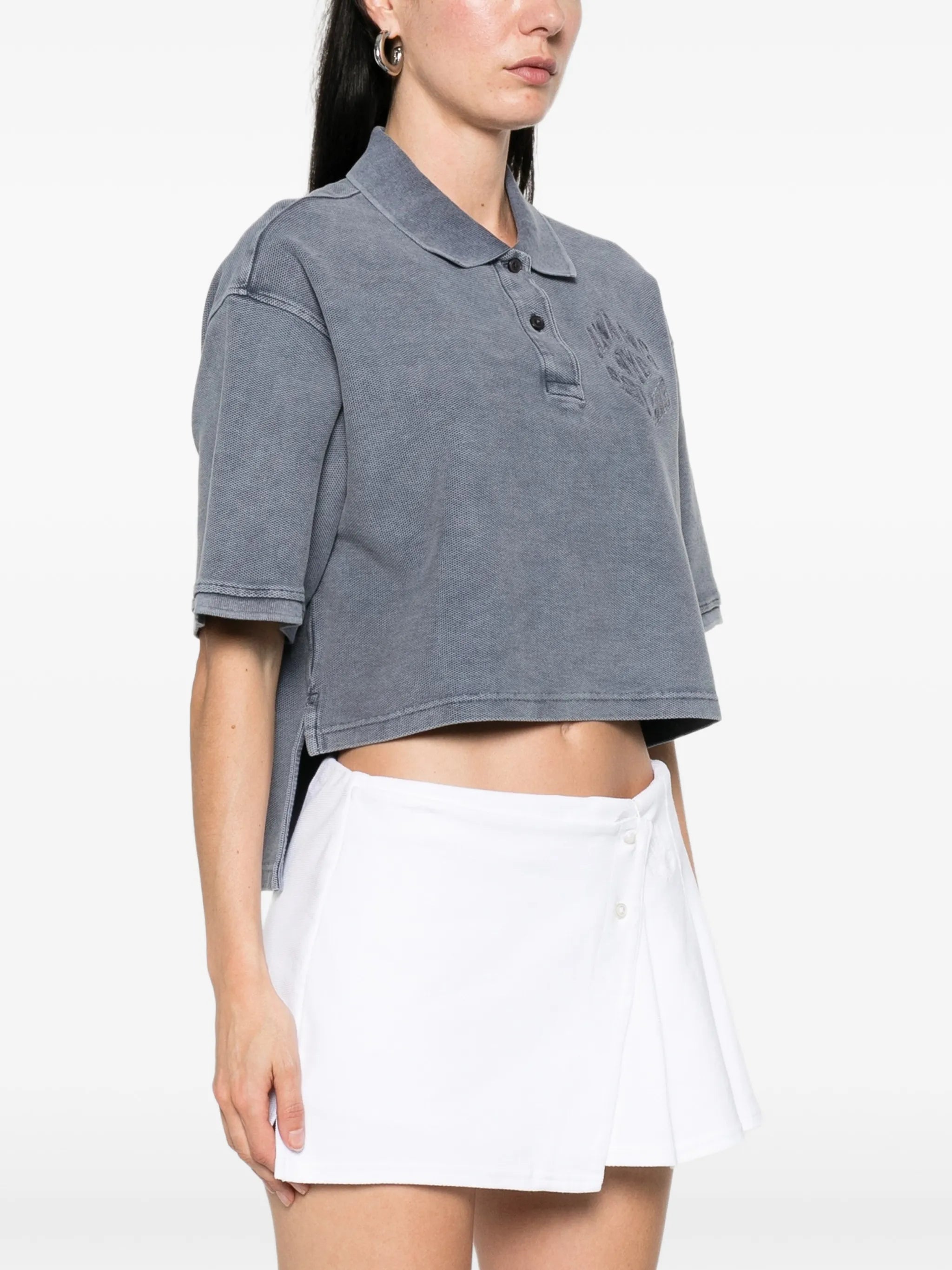 cropped oversized polo