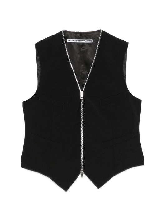 zipper tailored vest