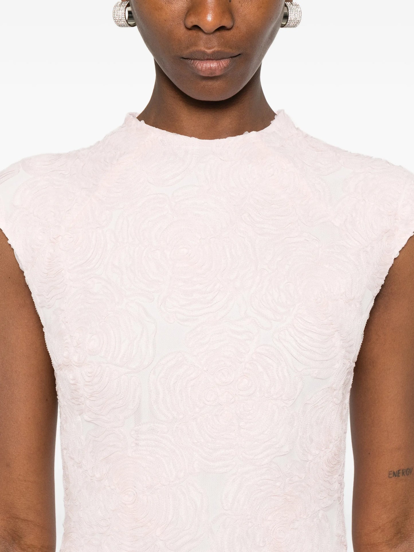 floral-motif mini dress