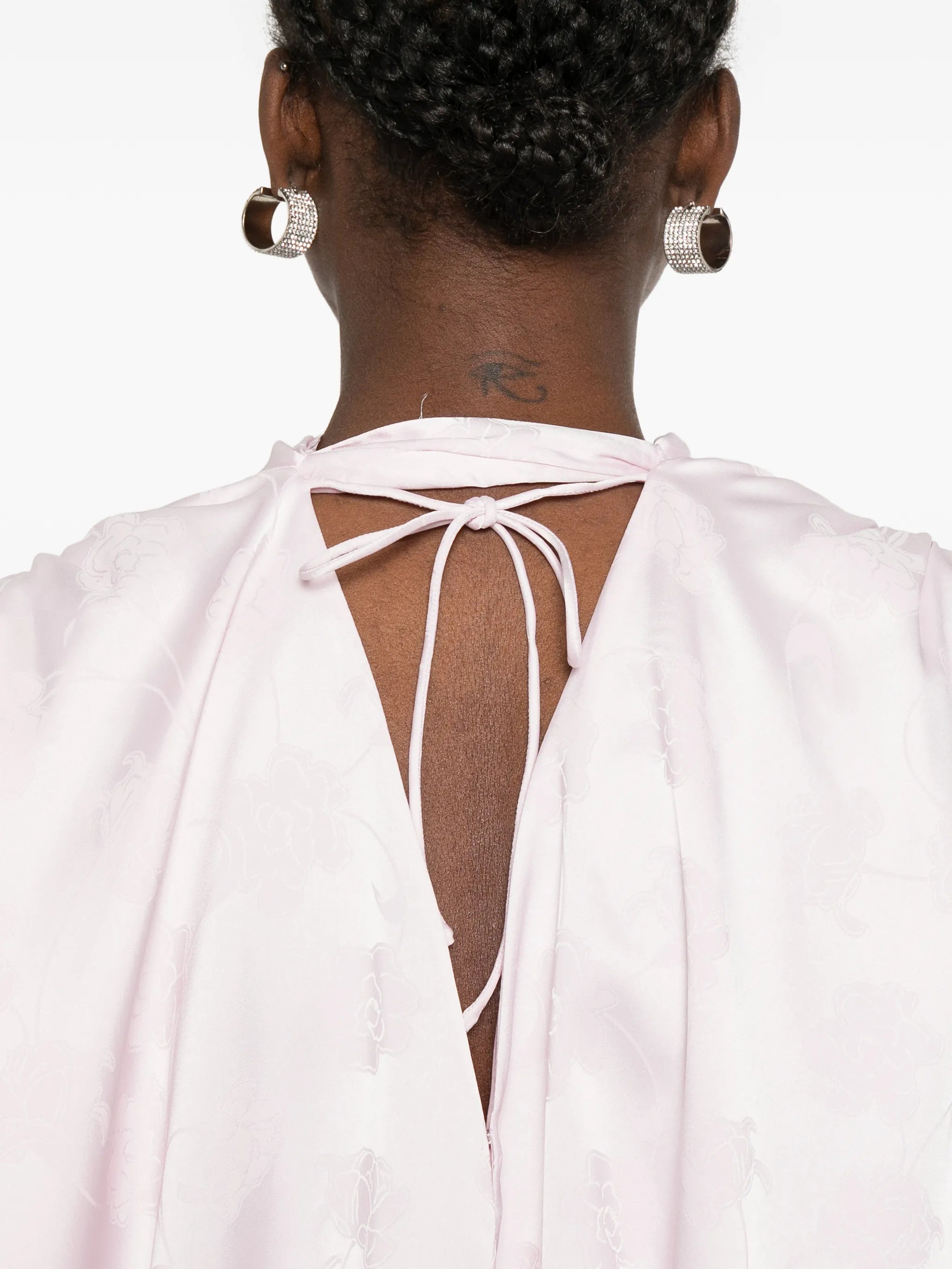 floral-jacquard mini dress