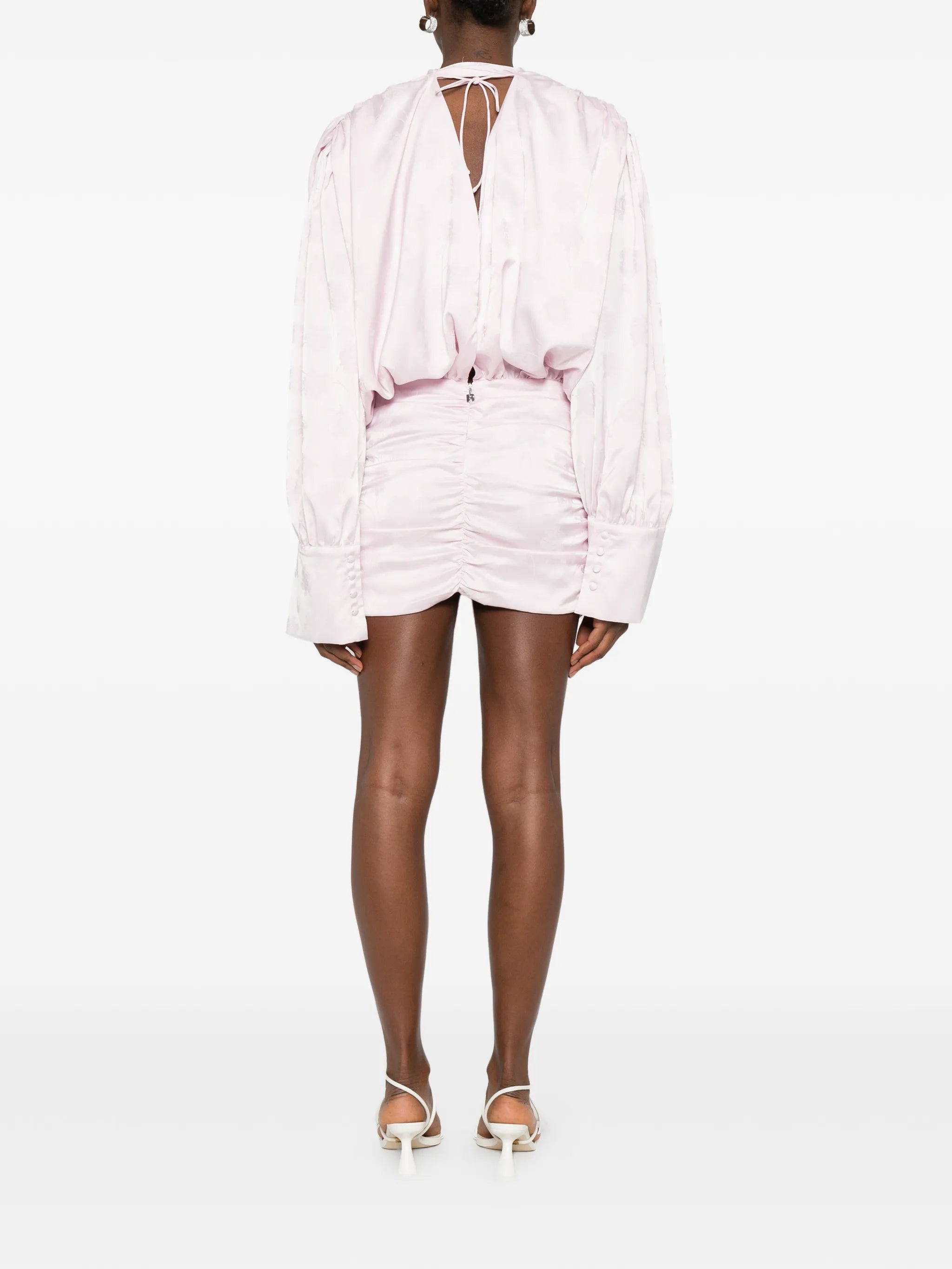 floral-jacquard mini dress