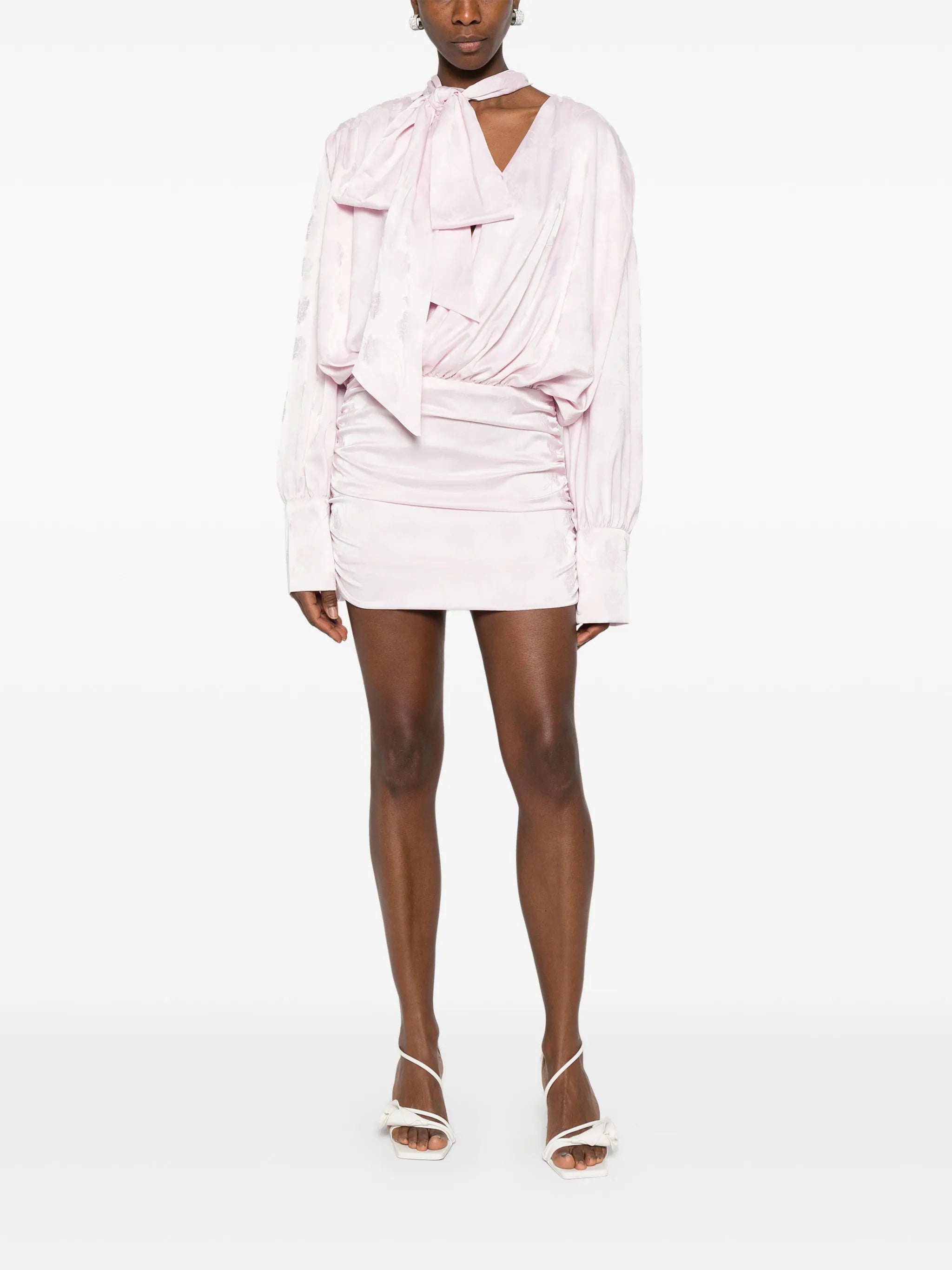 floral-jacquard mini dress