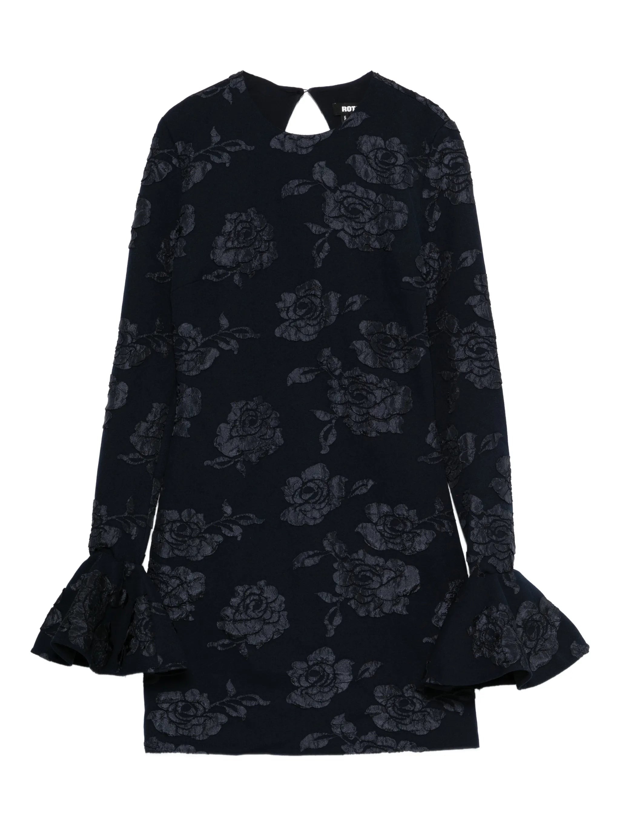 jacquard mini dress dark blue
