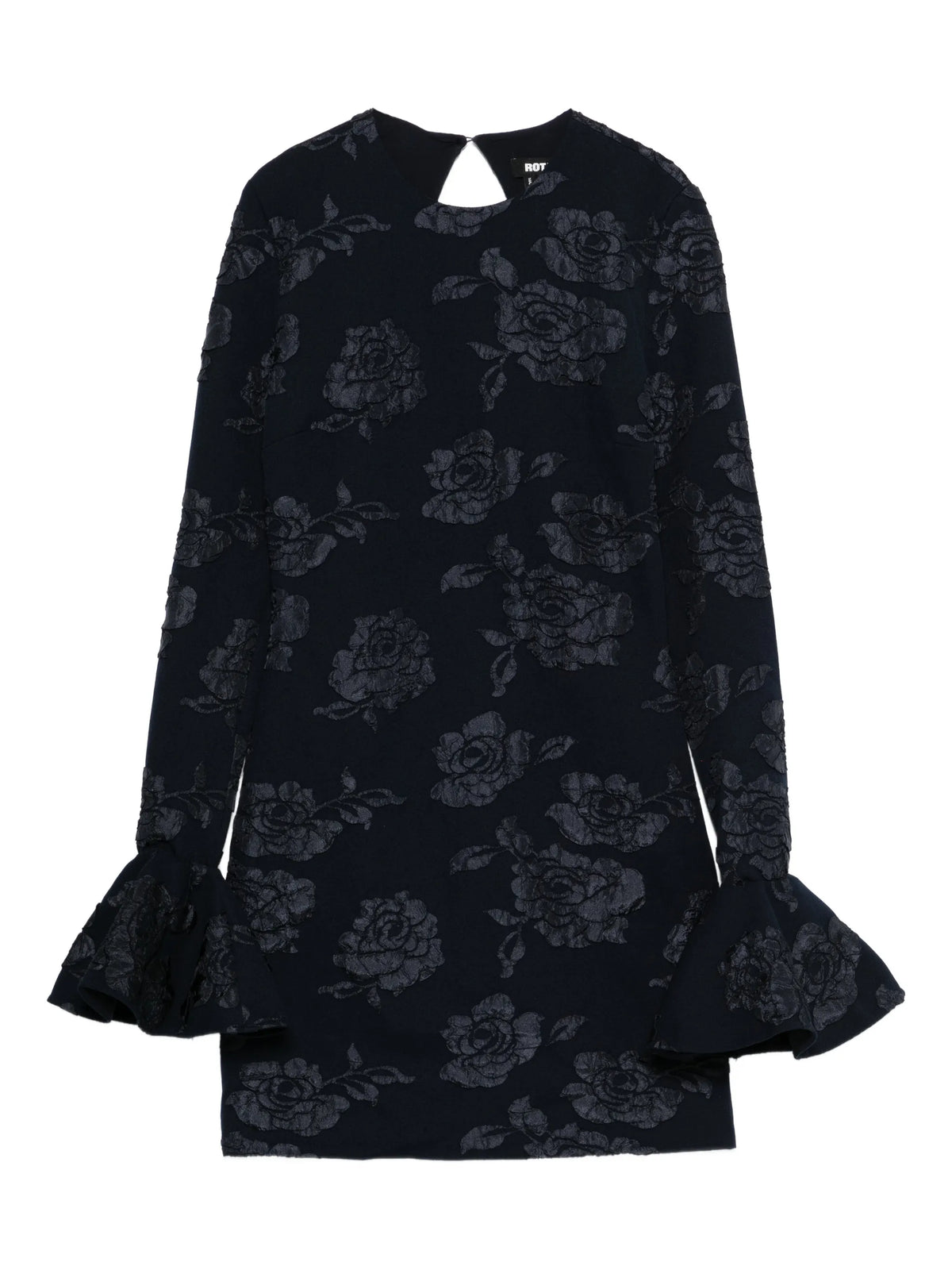 jacquard mini dress dark blue