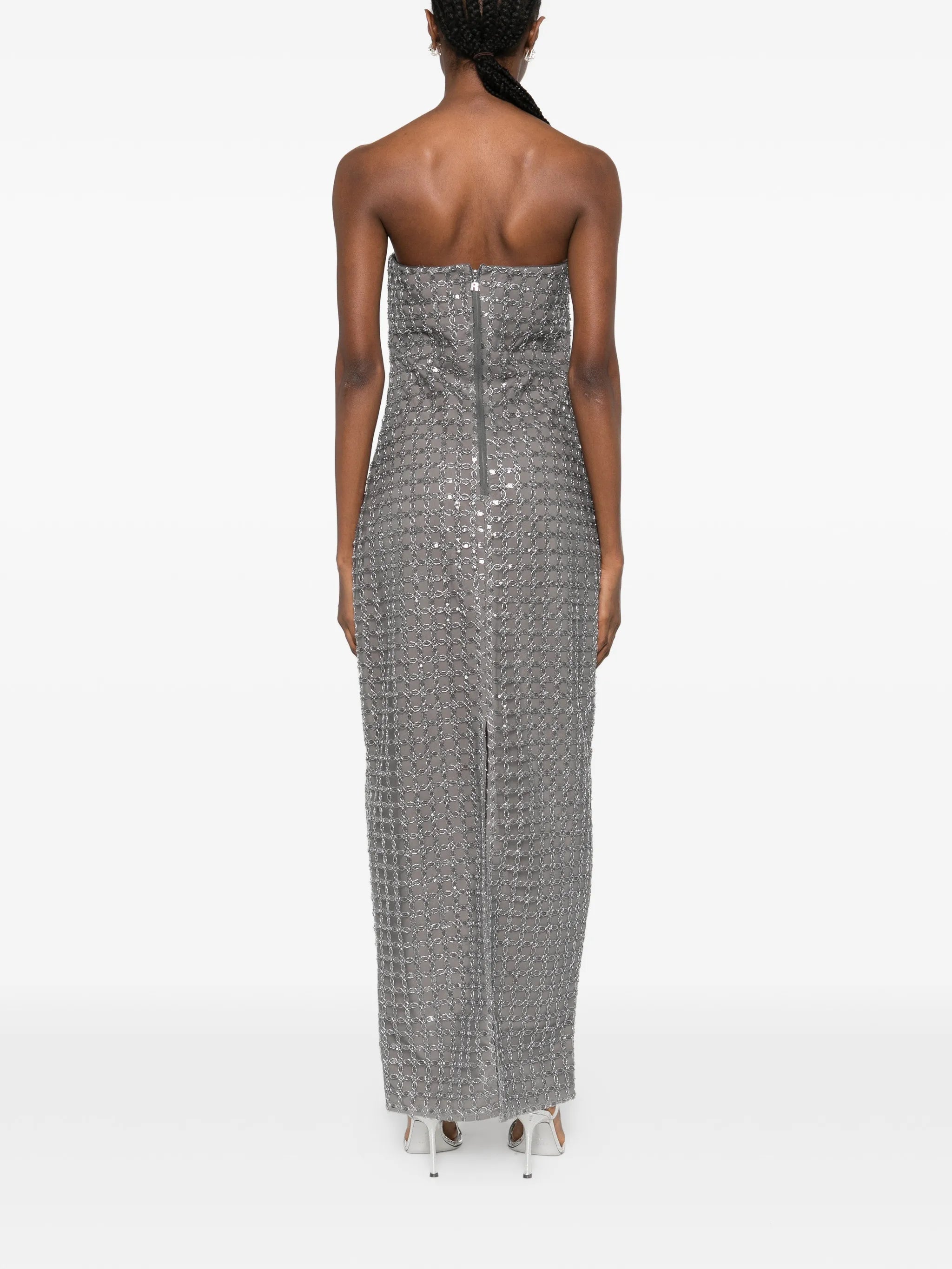 bead-embellishment maxi dress