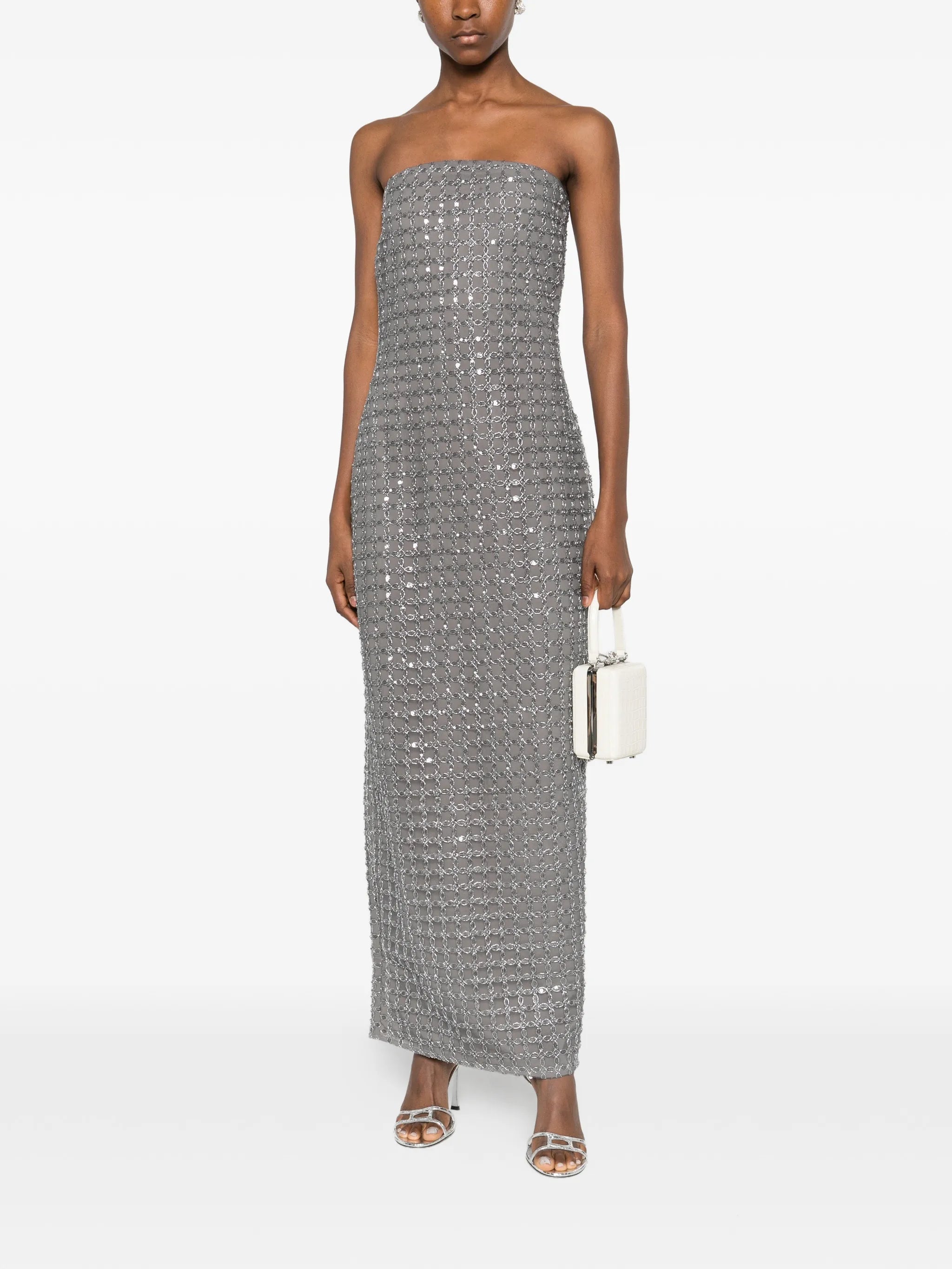bead-embellishment maxi dress