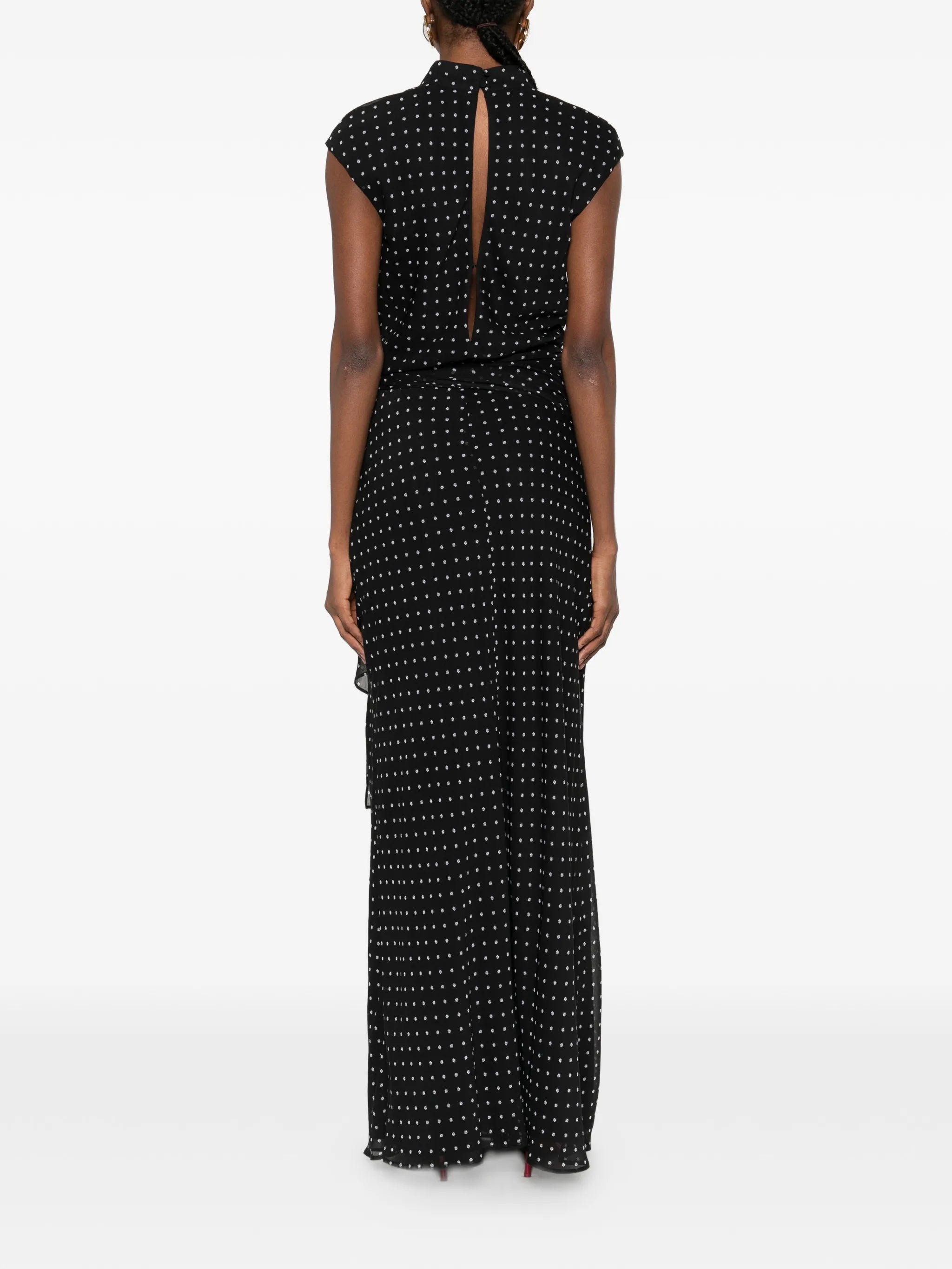 Tie Polka Dot Maxi Dress