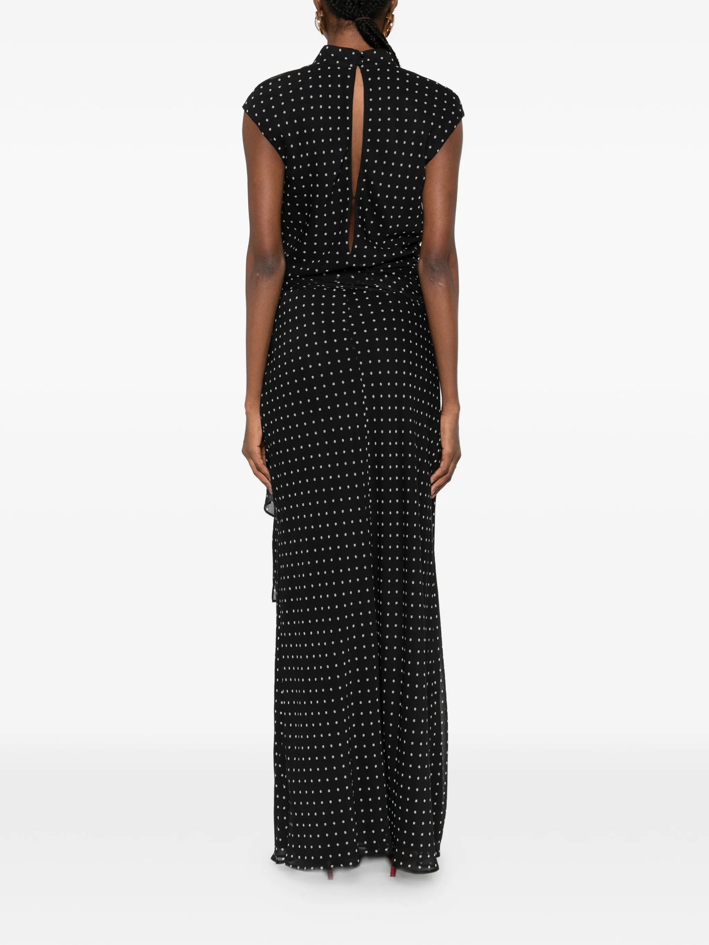 Tie Polka Dot Maxi Dress
