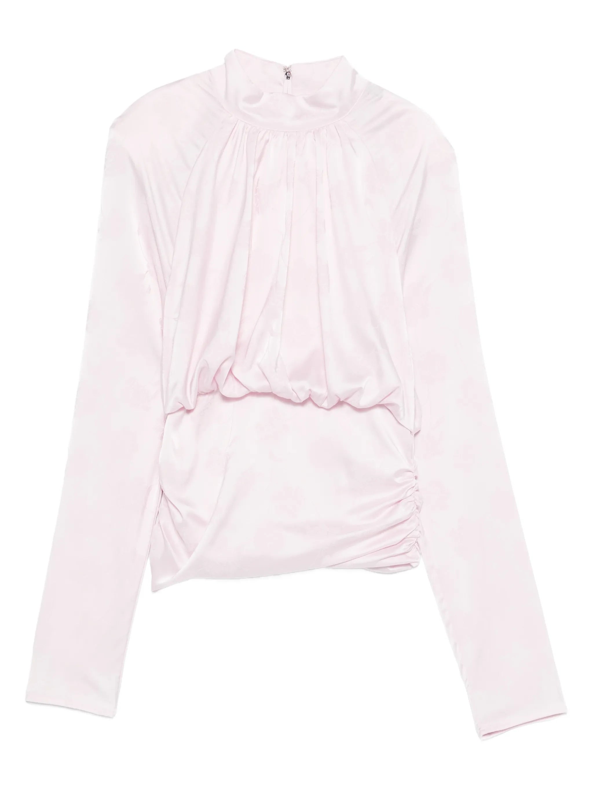 jacquard-pattern draped blouse
