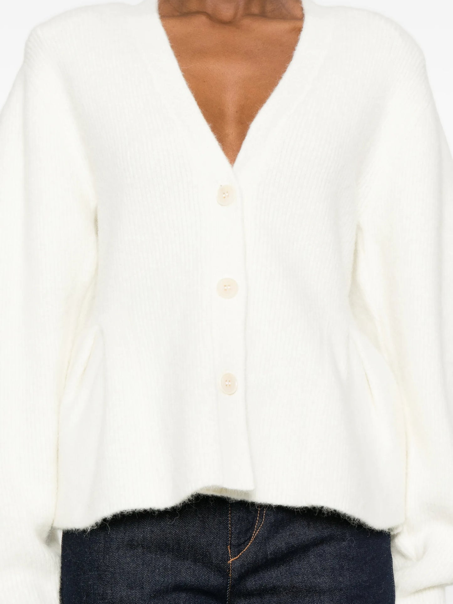 peplum V-neck cardigan