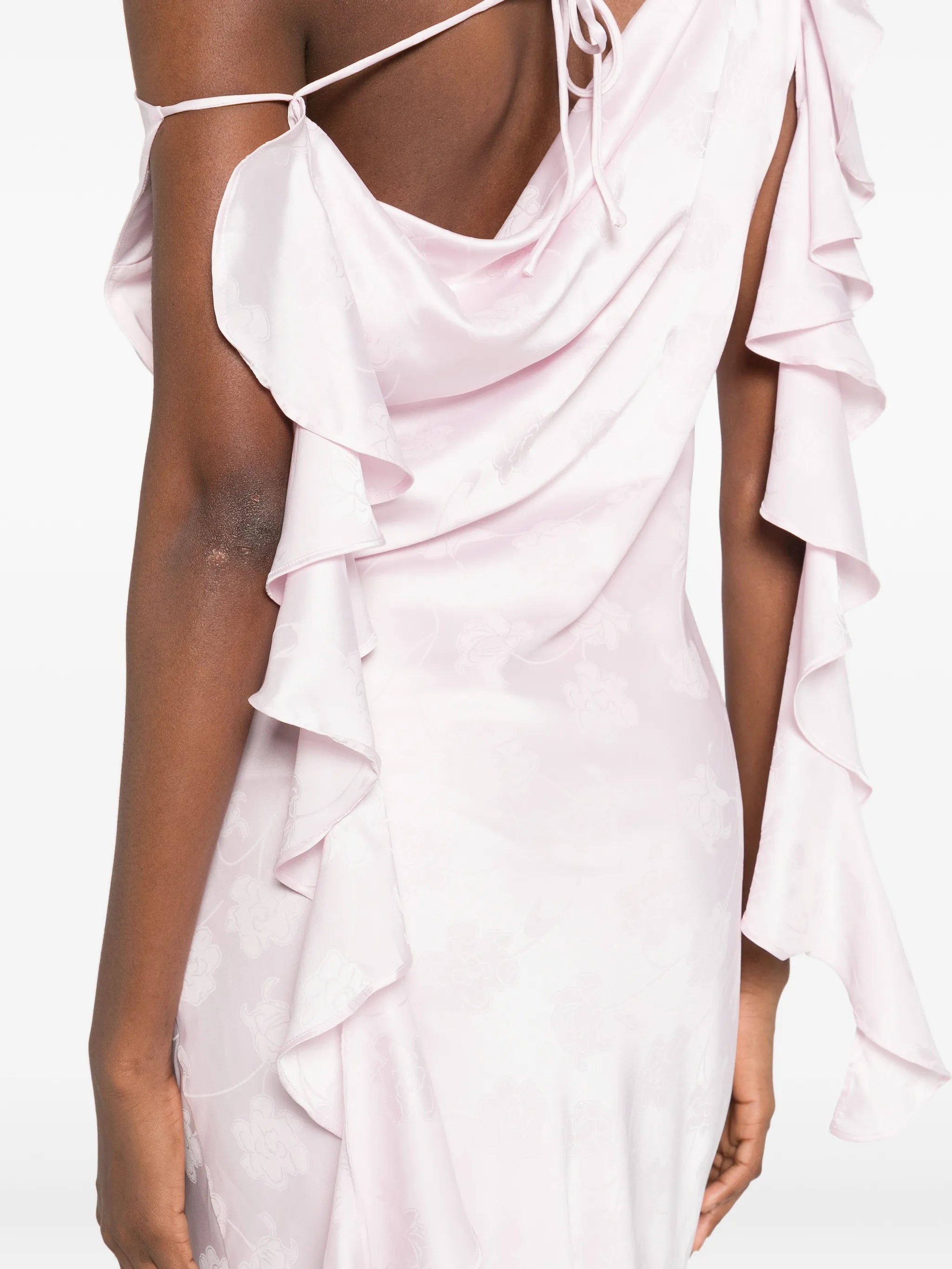 ruffled scoop neck dress