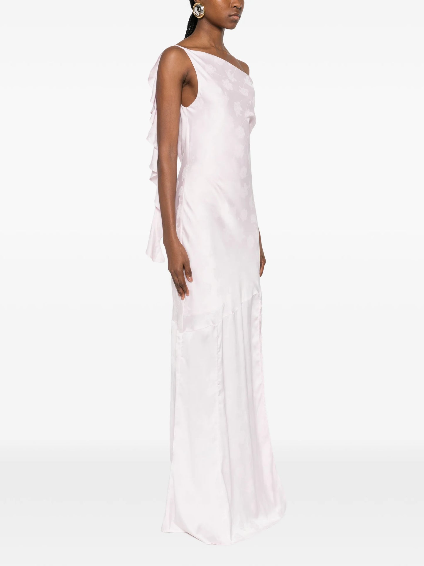 ruffled scoop neck dress