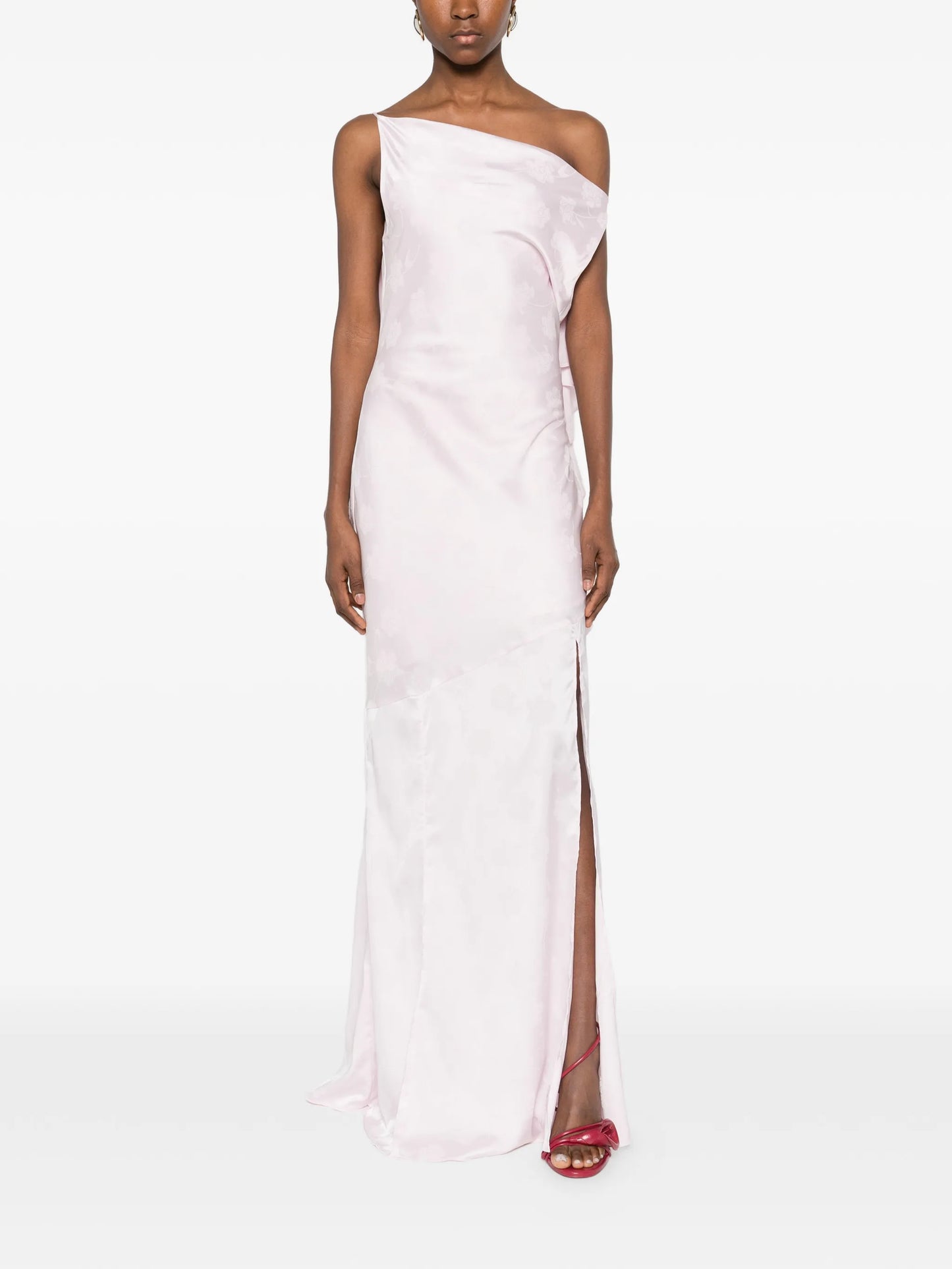 ruffled scoop neck dress