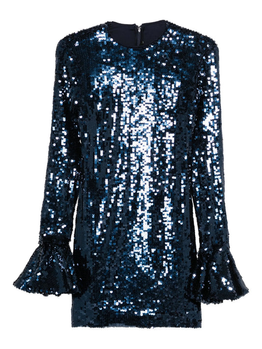 sequin long-sleeve mini dress