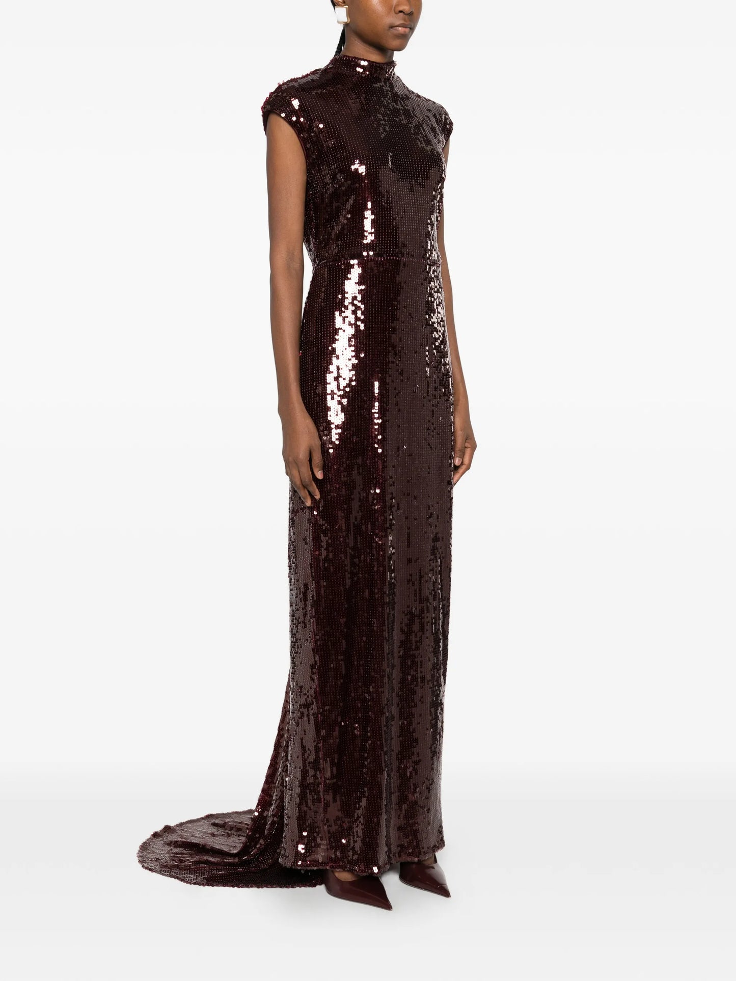 cap-sleeve maxi dress