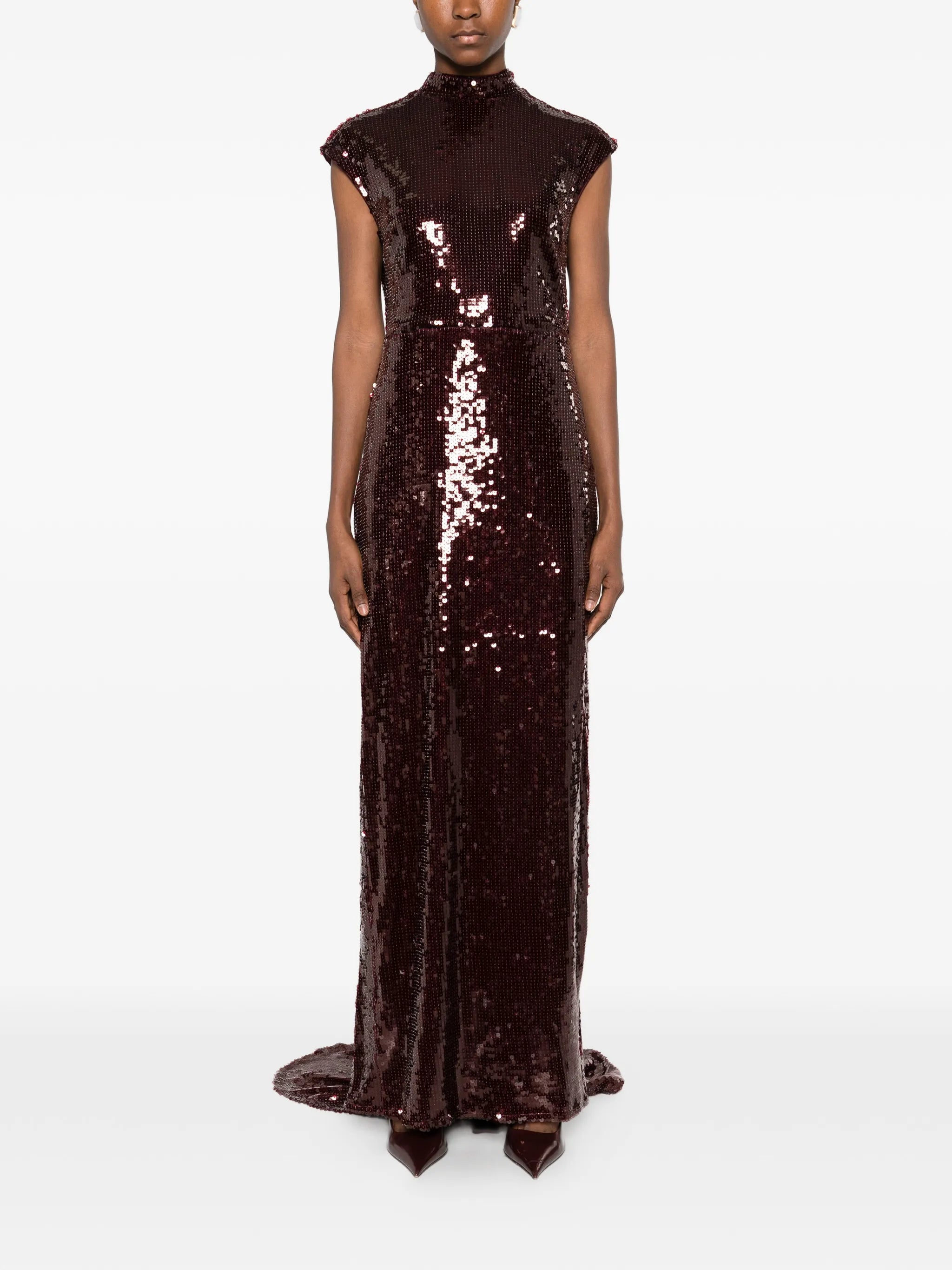 cap-sleeve maxi dress