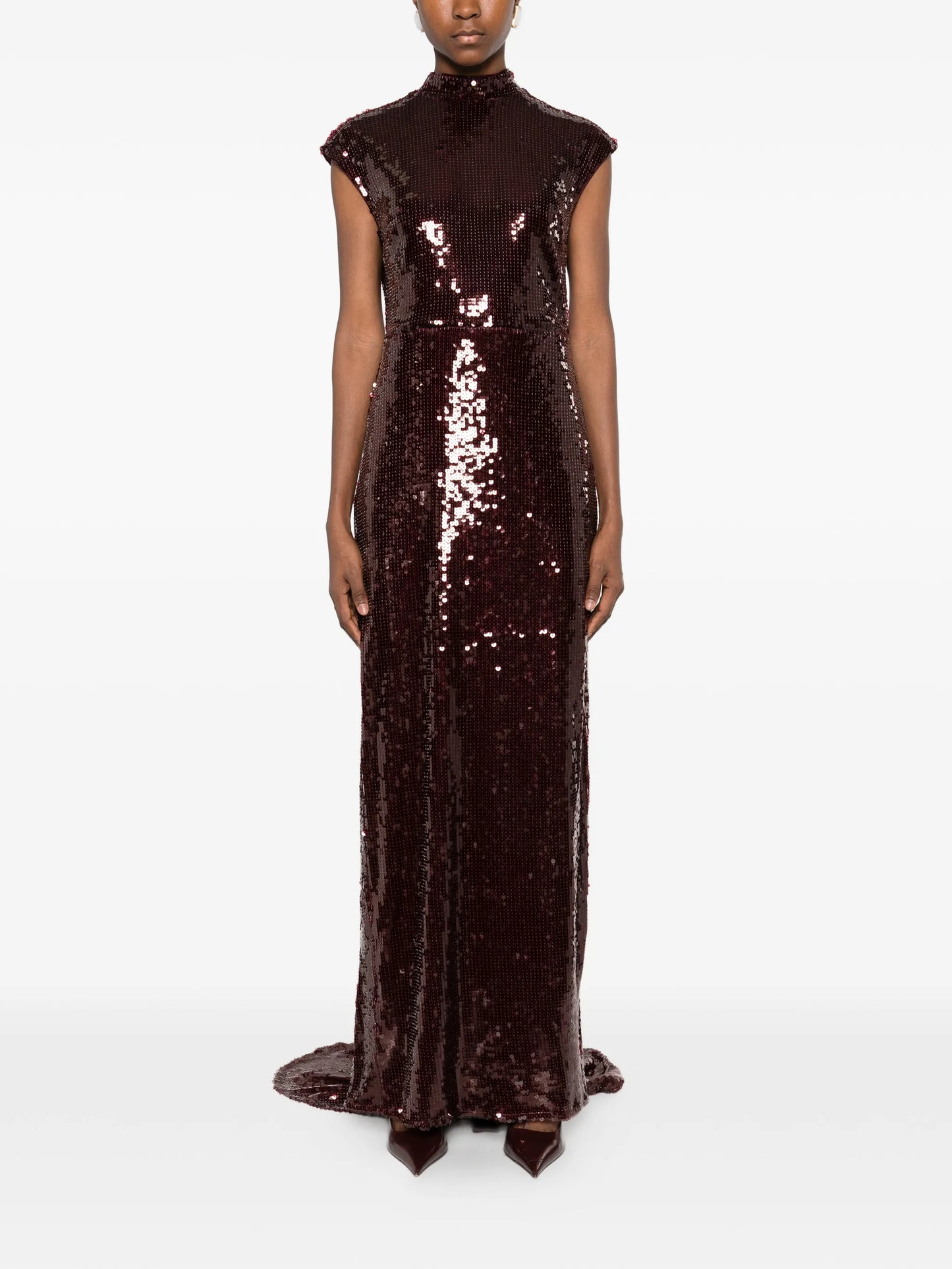 cap-sleeve maxi dress