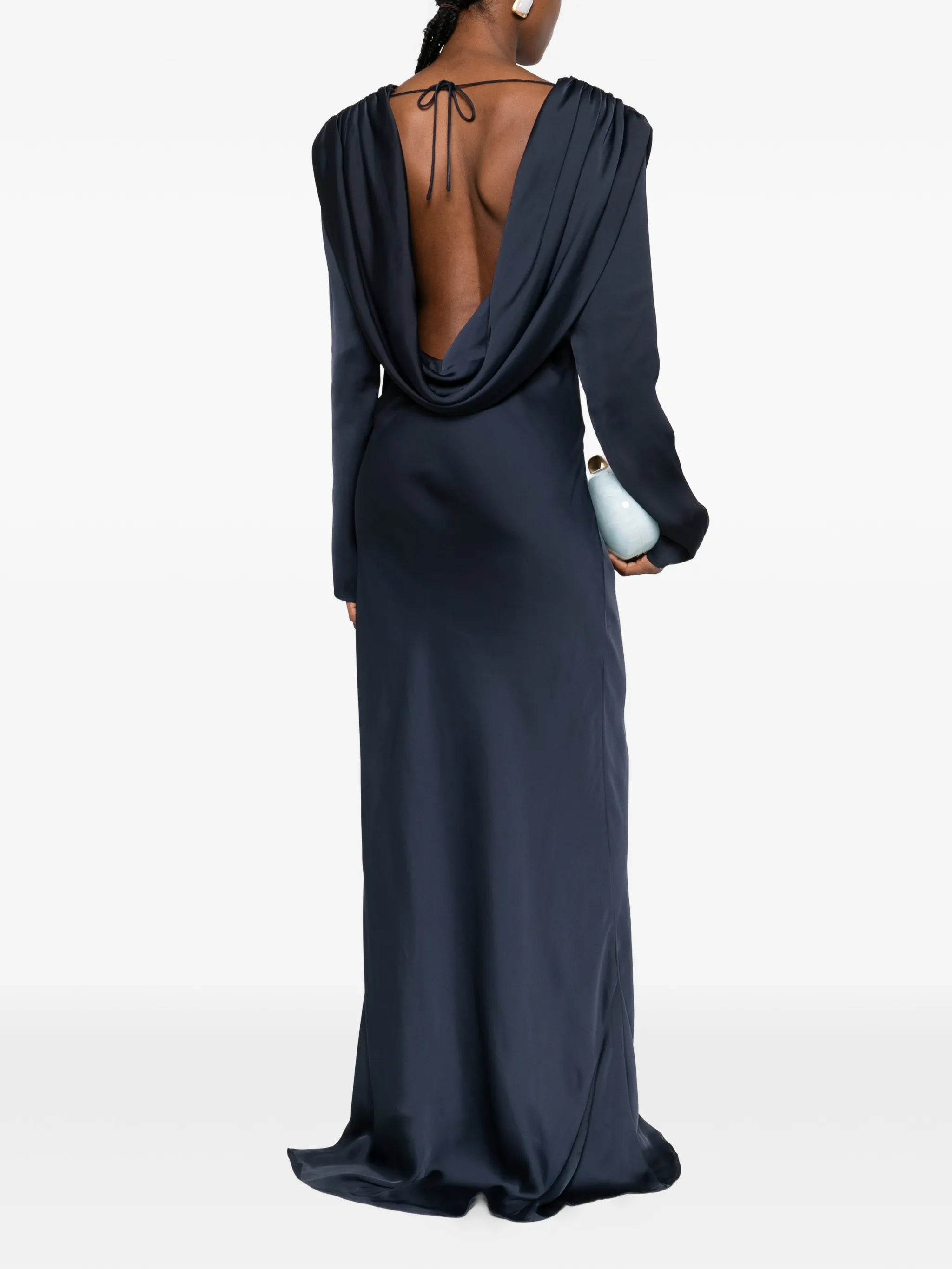 cowl-neck maxi dress