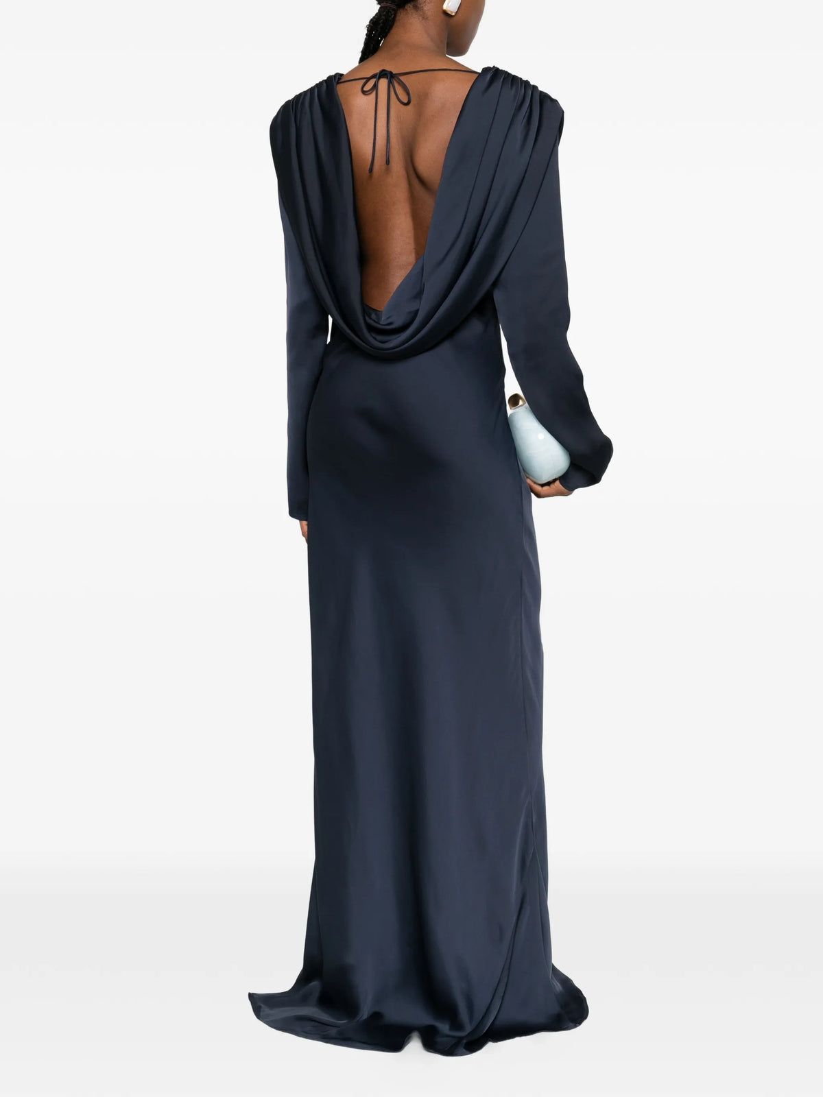 cowl-neck tie maxi dress