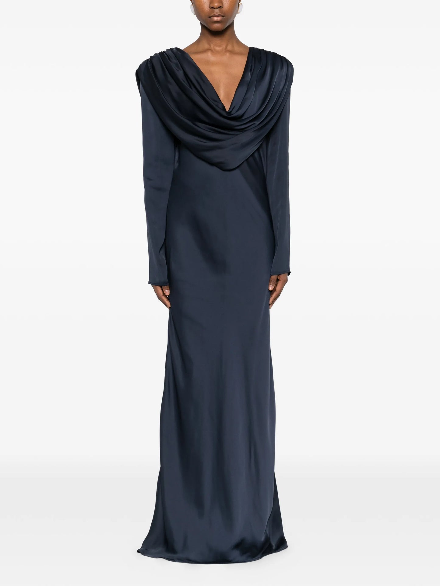 cowl-neck maxi dress