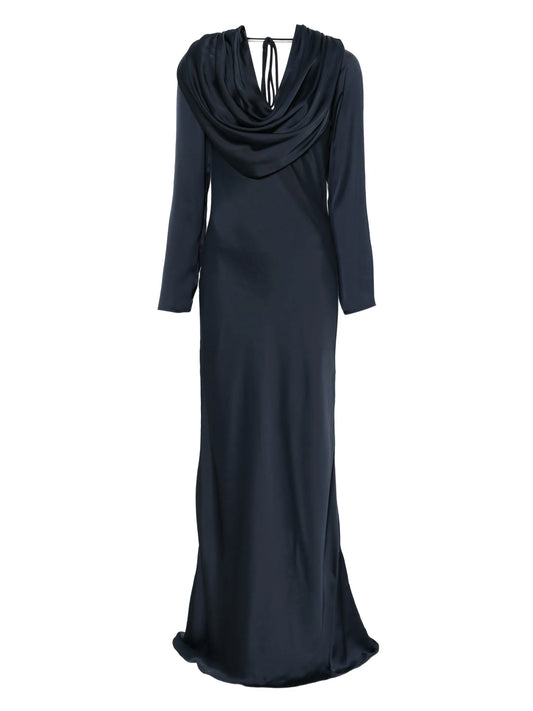 cowl-neck tie maxi dress