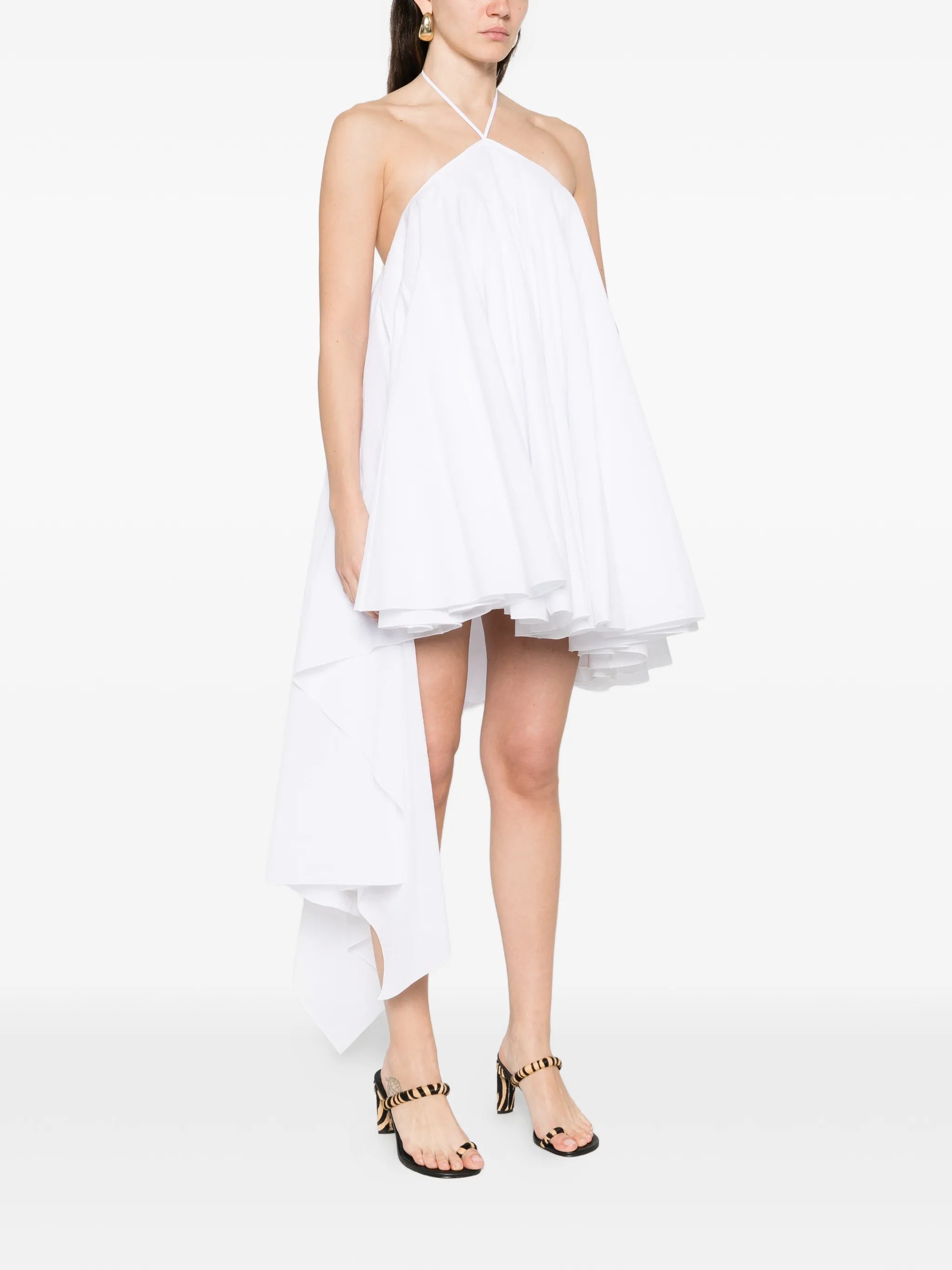 Triangle ruffled mini dress