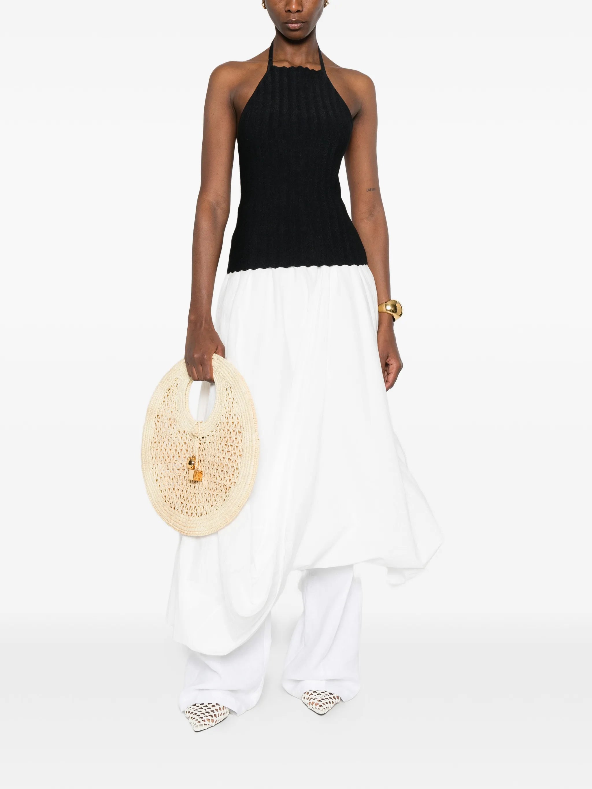 The Tablier scalloped halter top