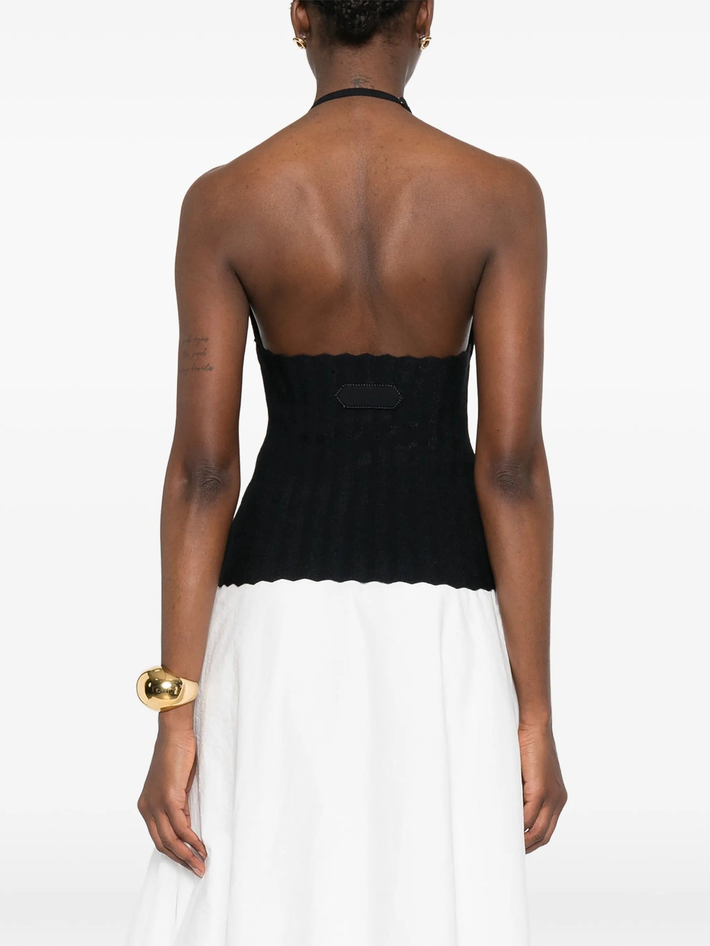 The Tablier scalloped halter top