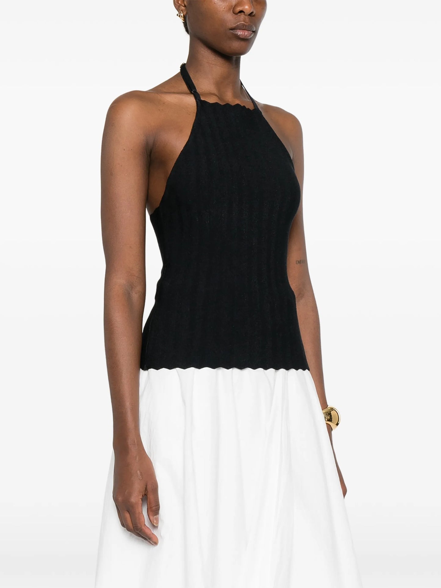 The Tablier scalloped halter top