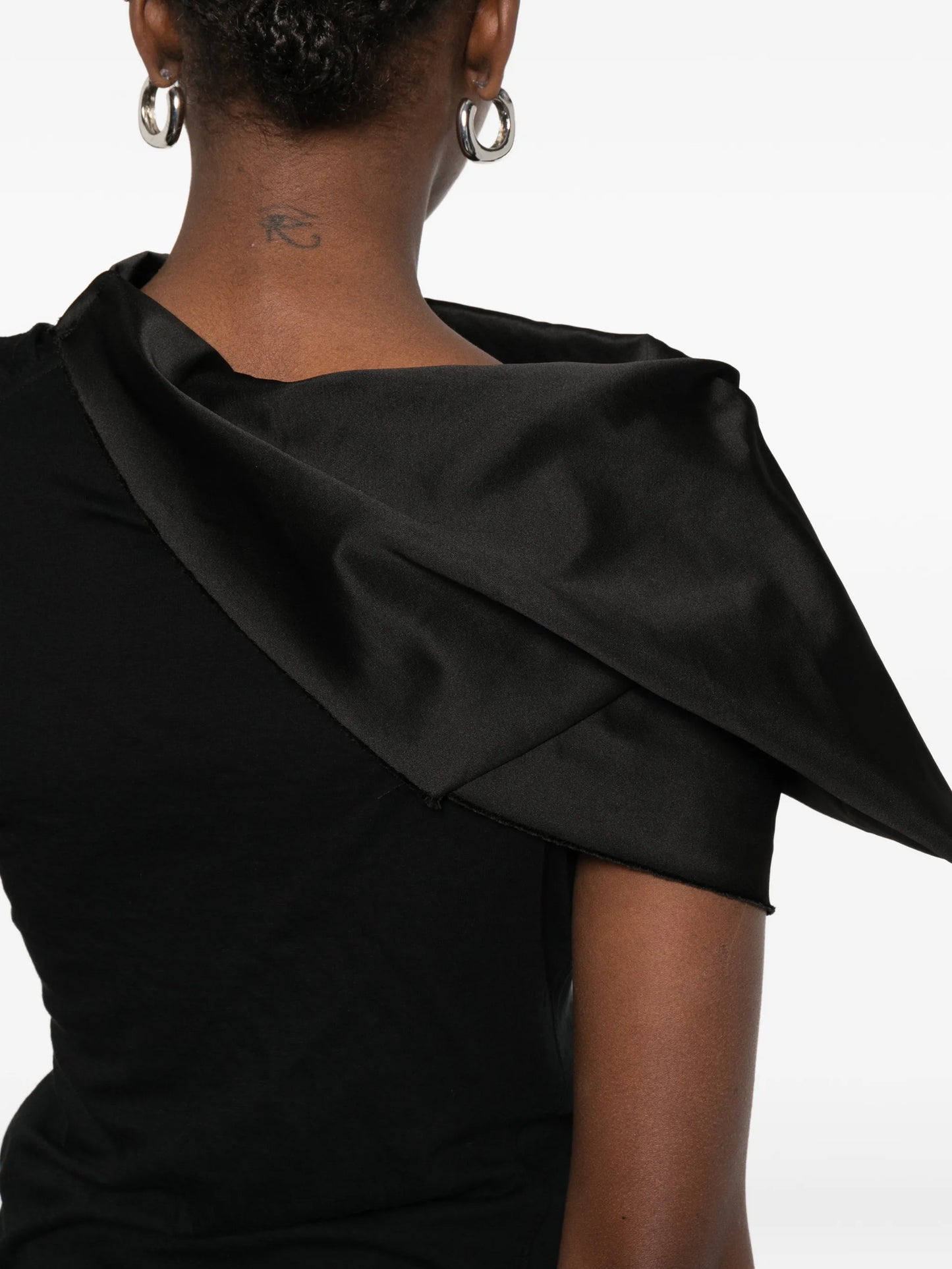 drape-neck mini dress