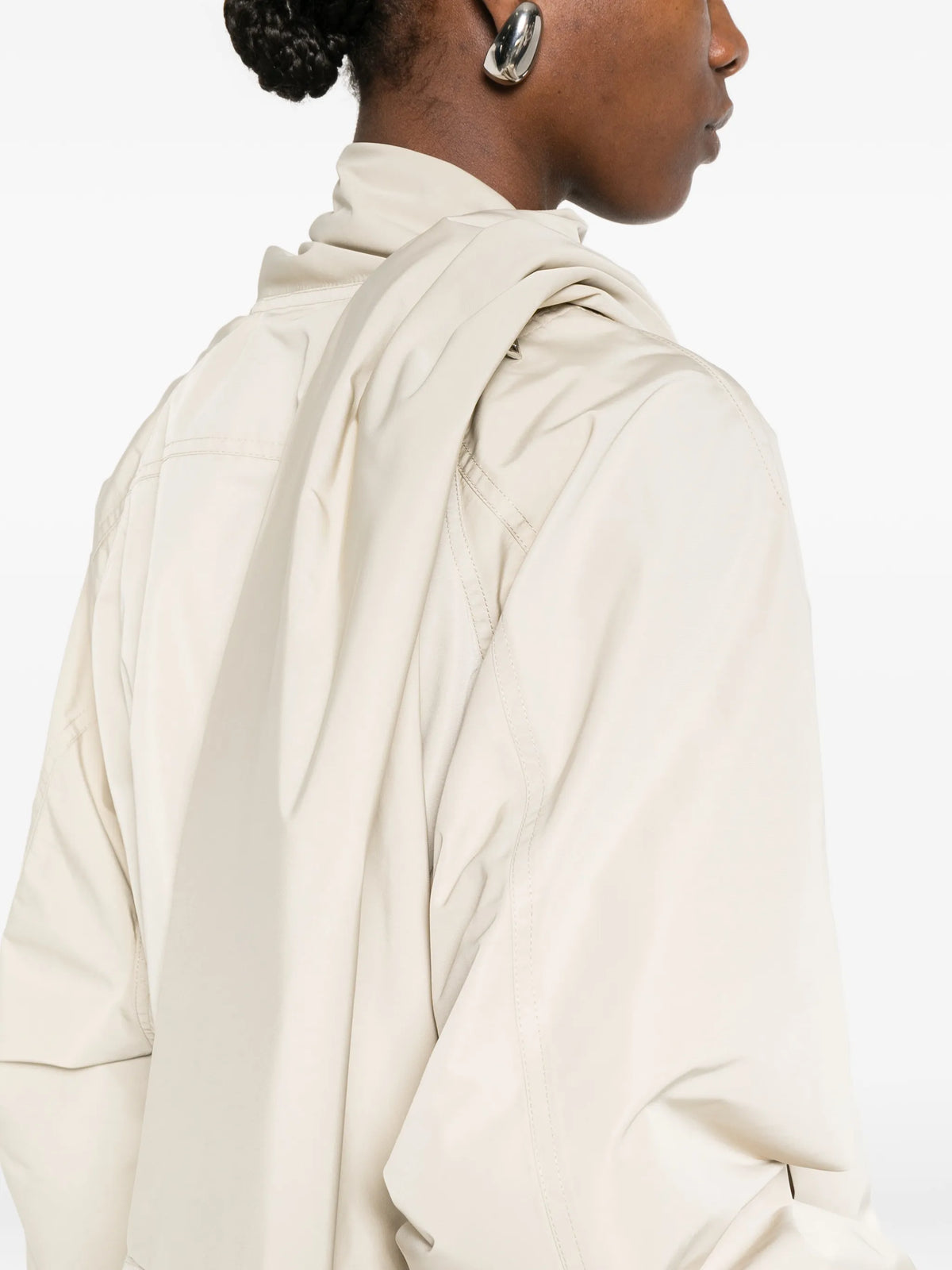 Temple Cropped Scarf Flight jacket in tech faille
