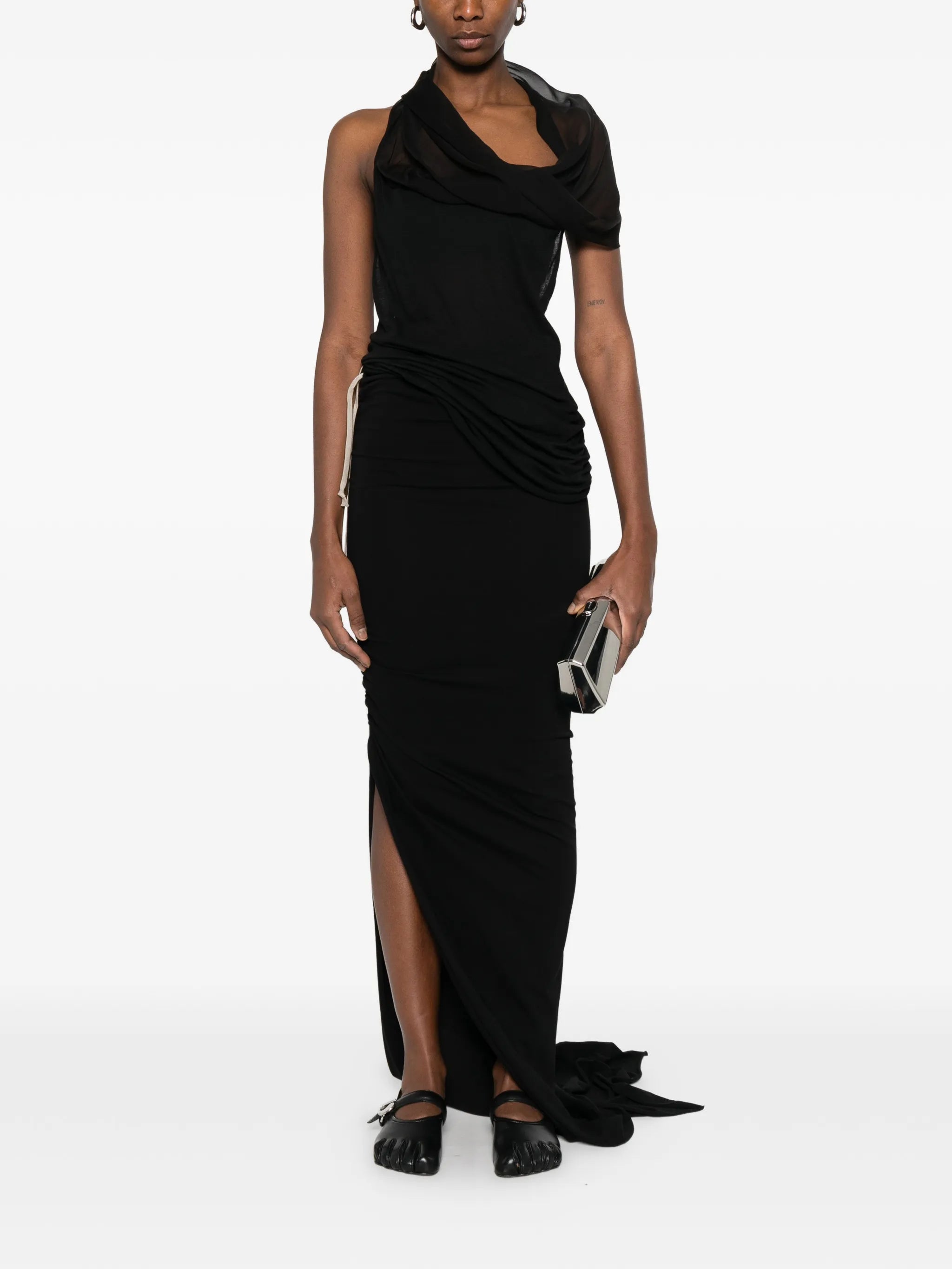 drawstrings maxi skirt