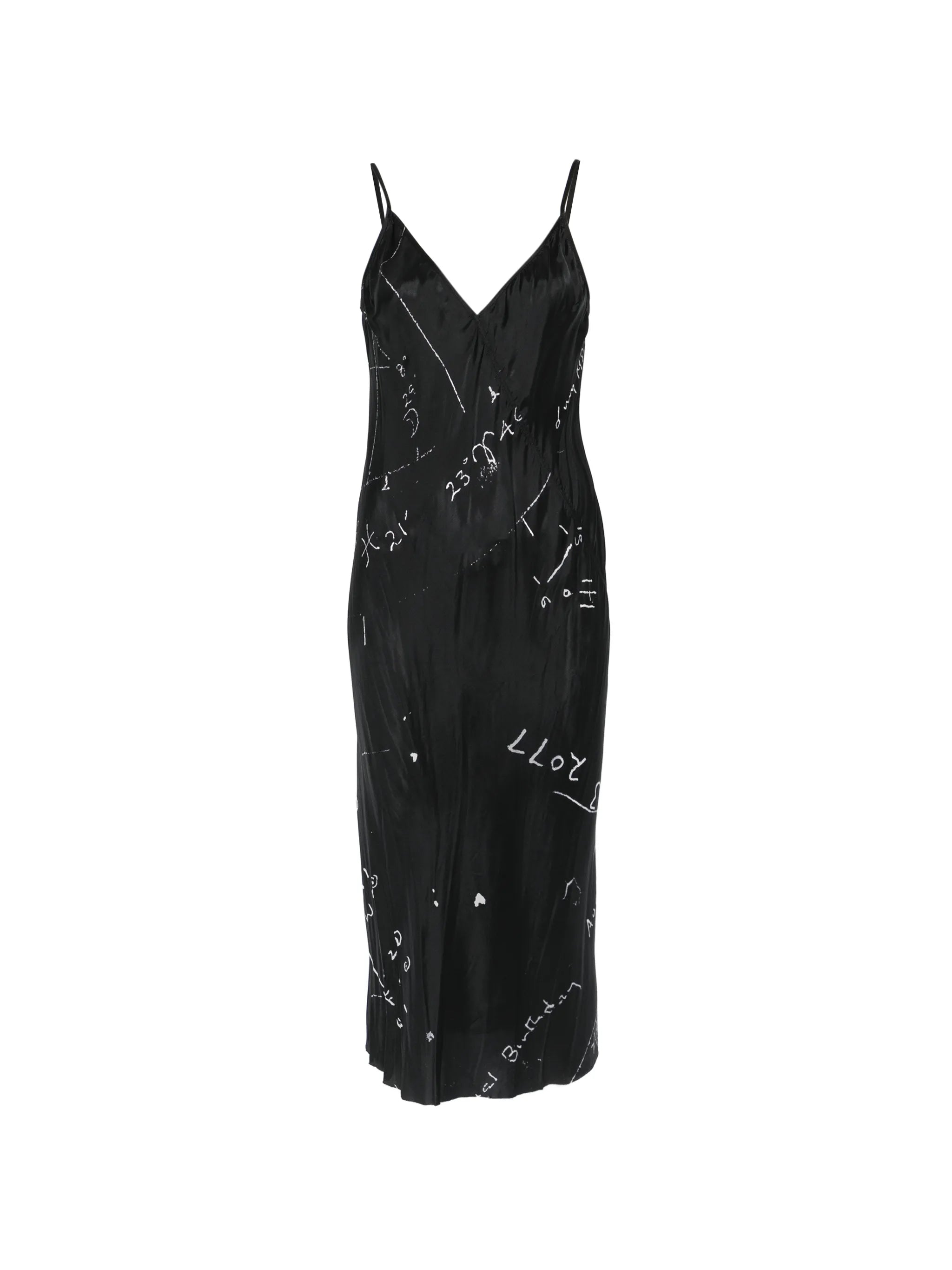 Temple slip dress in printed cupro twill