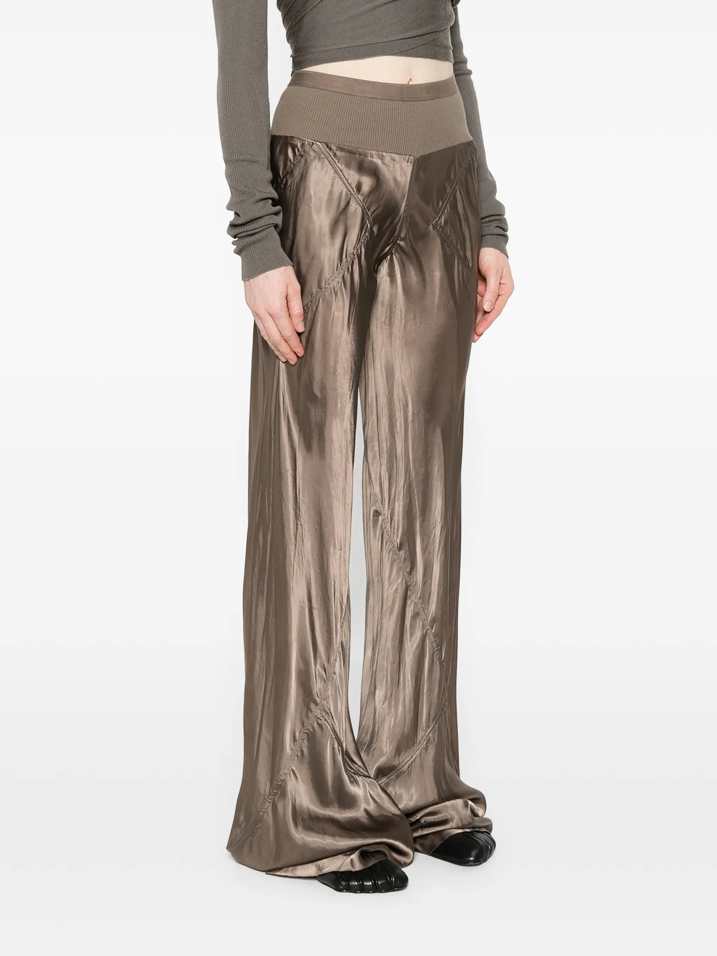 Bias wide leg trousers