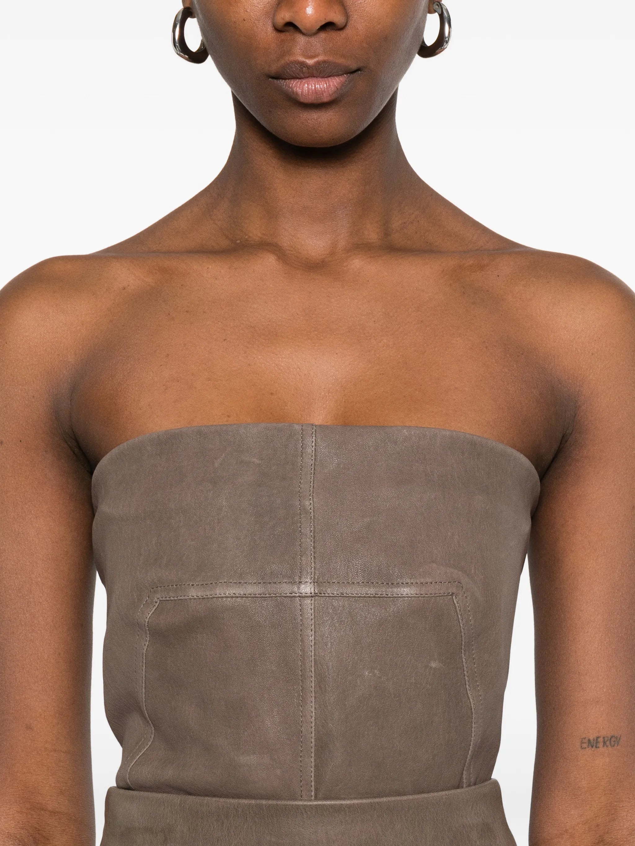 bustier leather top