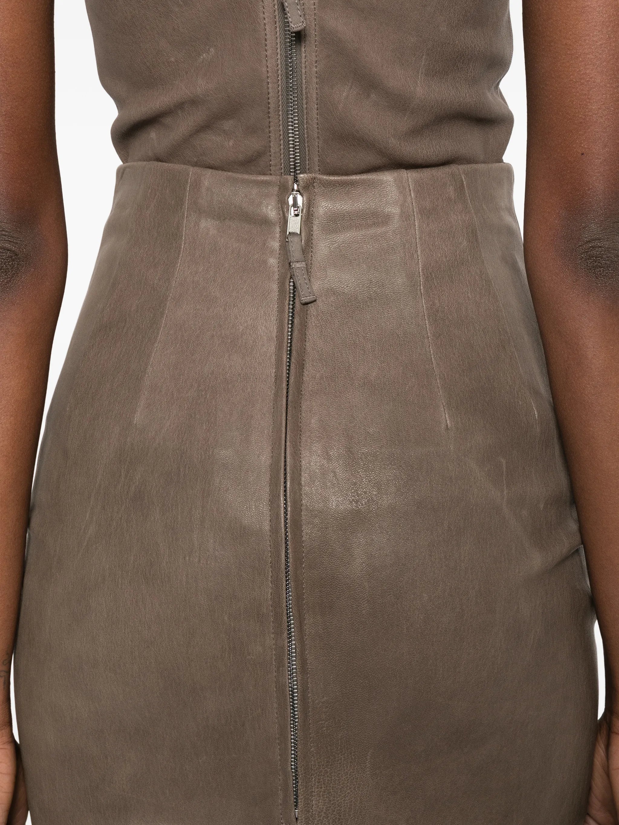 leather midi skirt