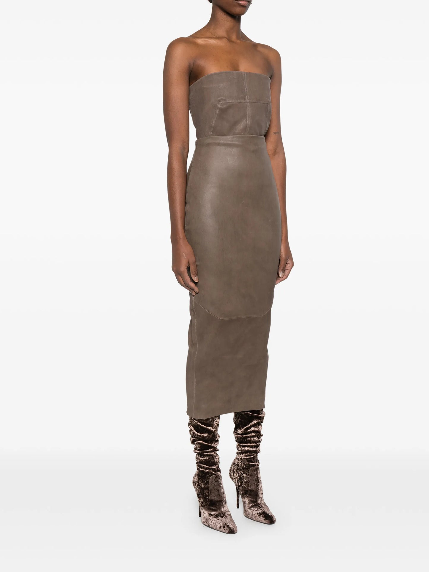leather midi skirt