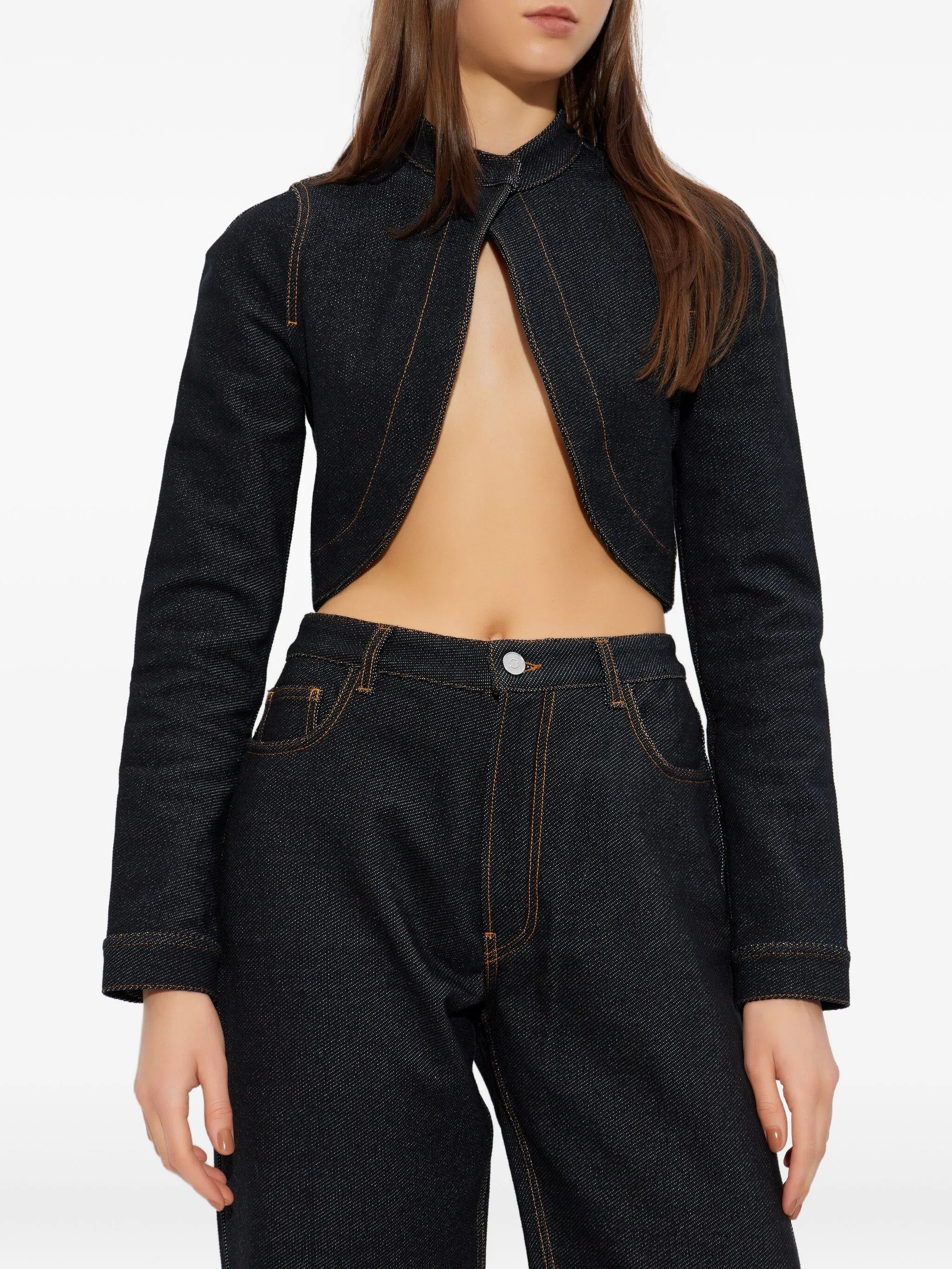 stand-collar denim jacket