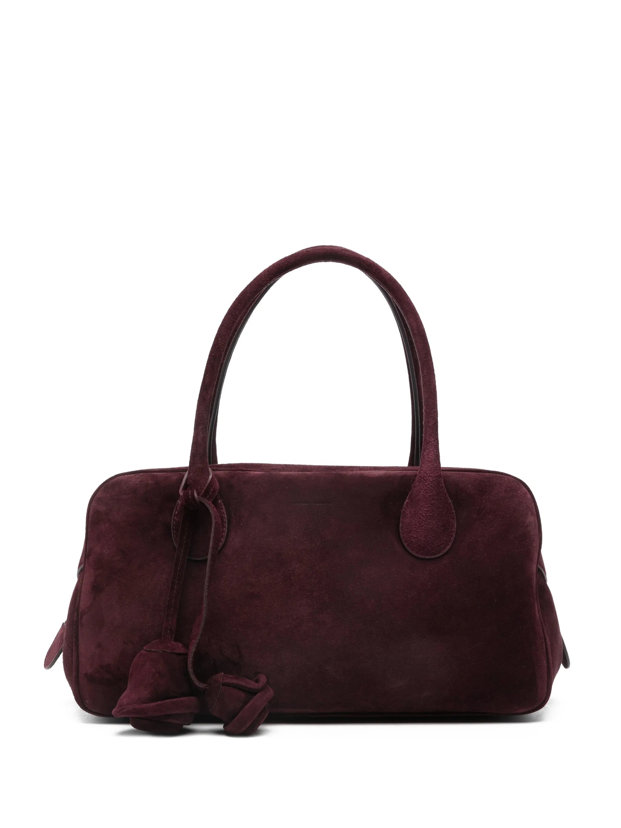 Brigitte flower-charm suede tote bag