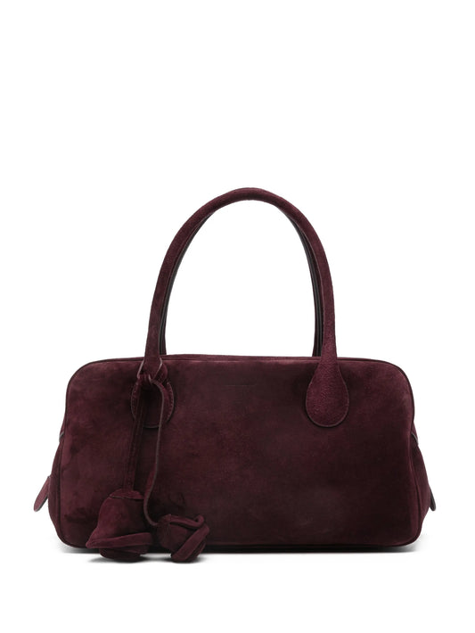 Brigitte flower-charm suede tote bag