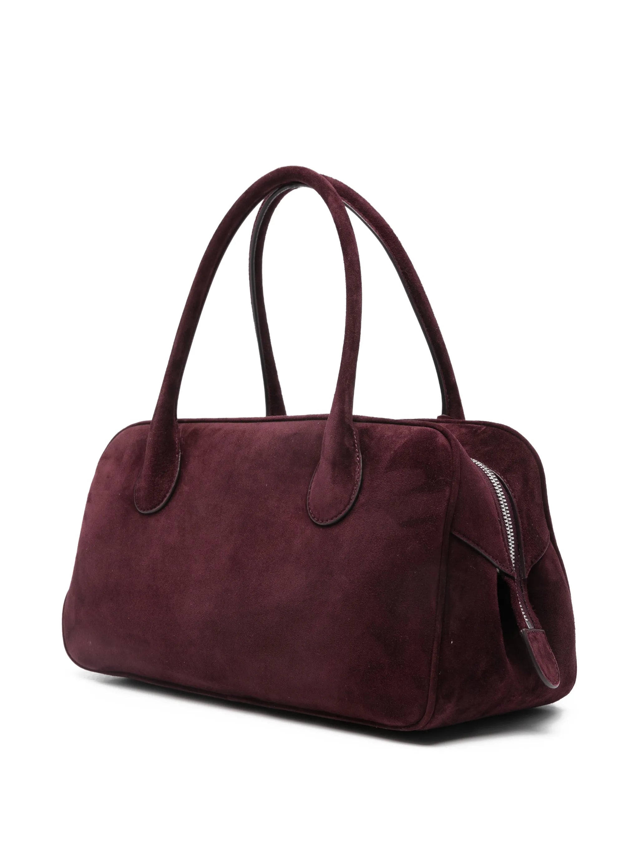Brigitte flower-charm suede tote bag