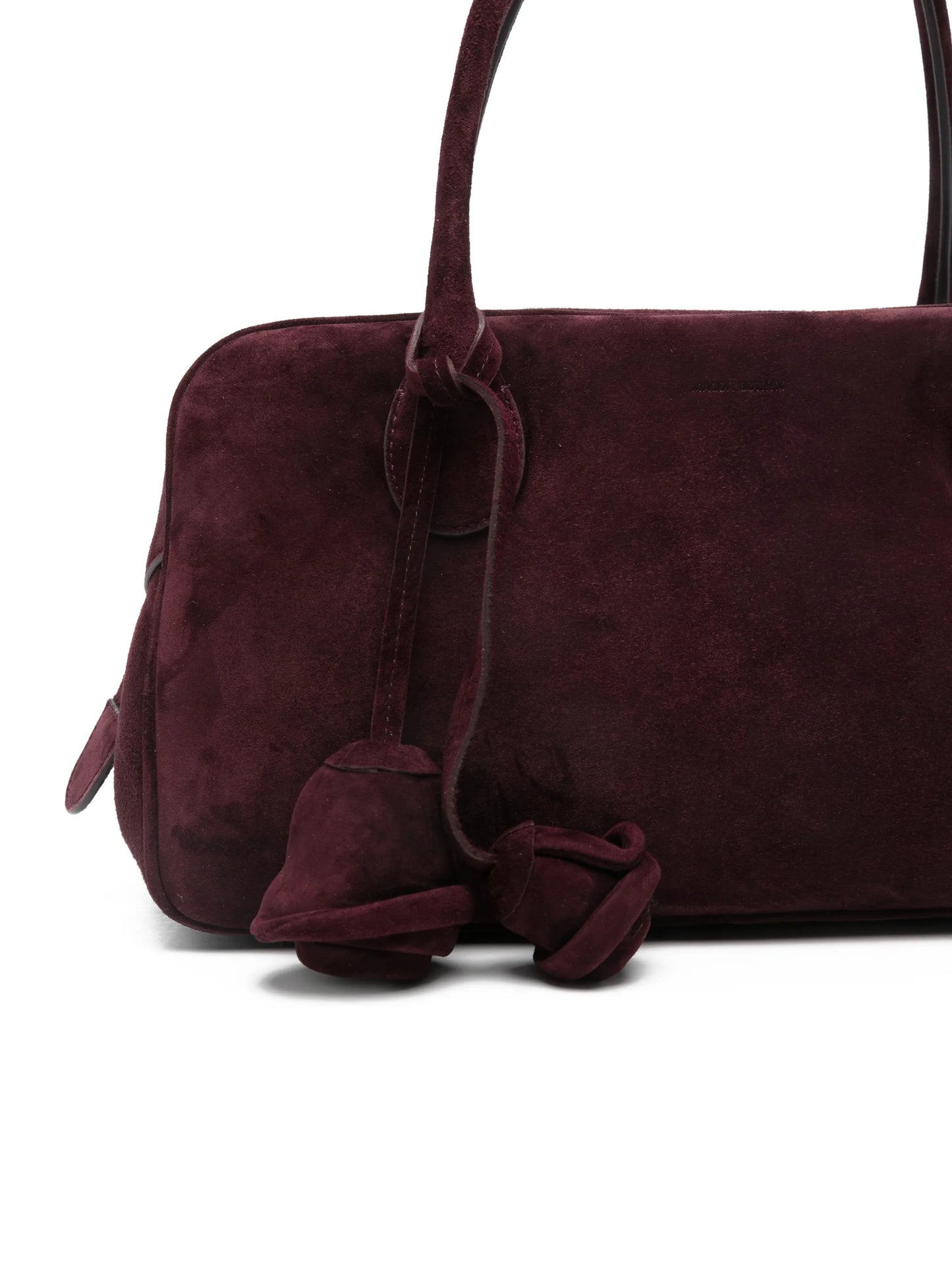 Brigitte flower-charm suede tote bag