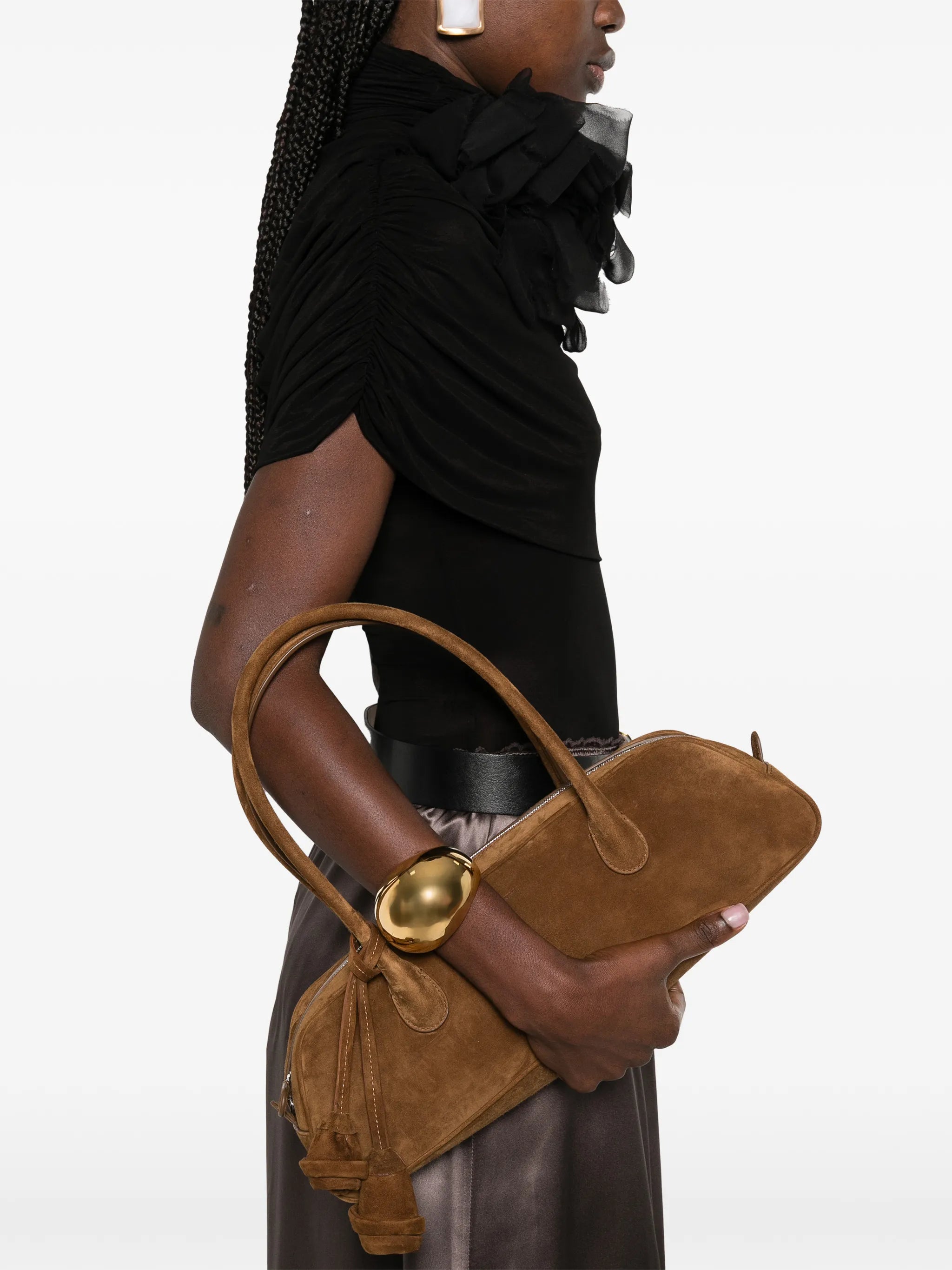 Brigitte trapeze suede tote bag